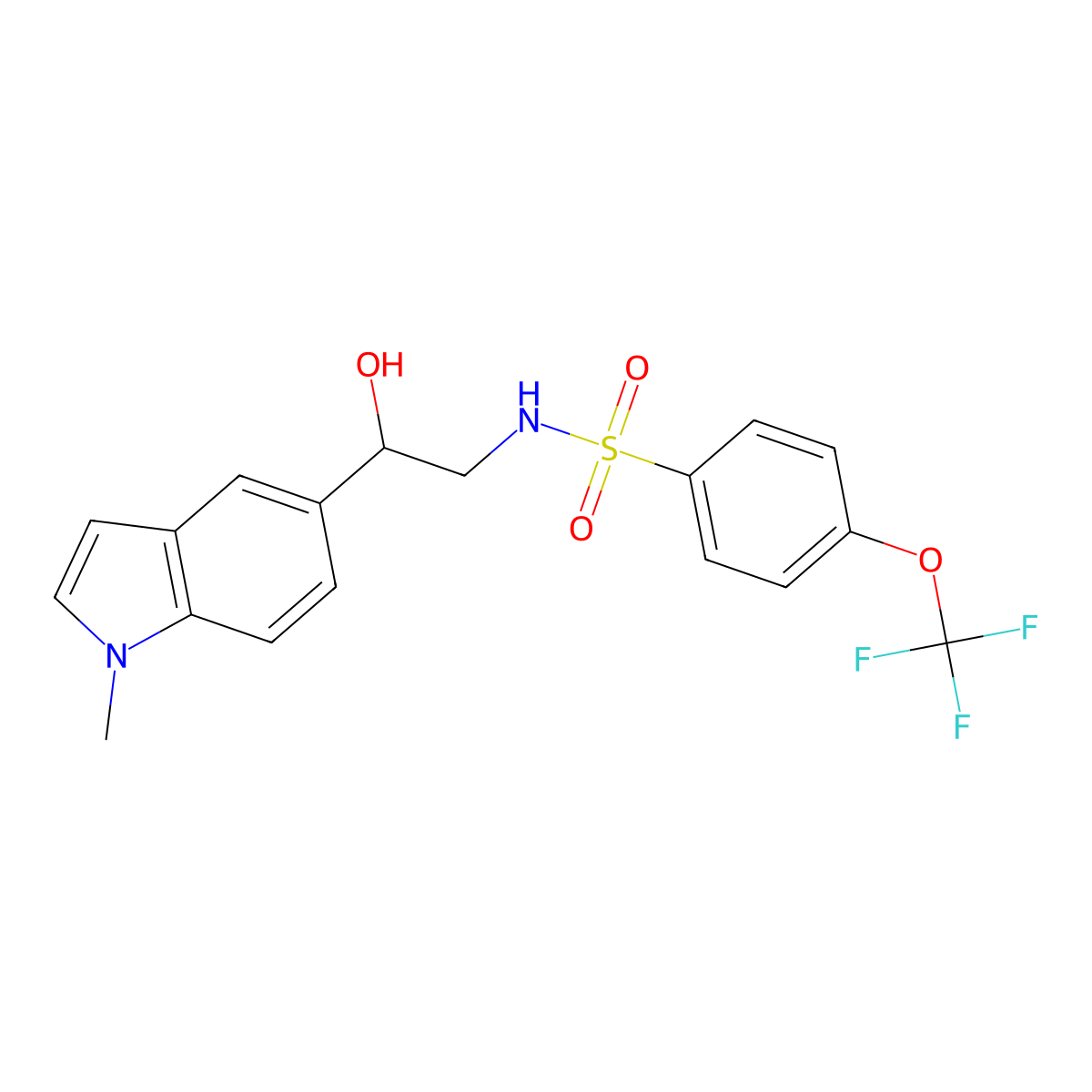 N-(2-hydroxy-2-(1-methyl-1H-indol-5-yl)ethyl)-4-(trifluoromethoxy)benzenesulfonamide molecular structure, CAS 2034596-25-1