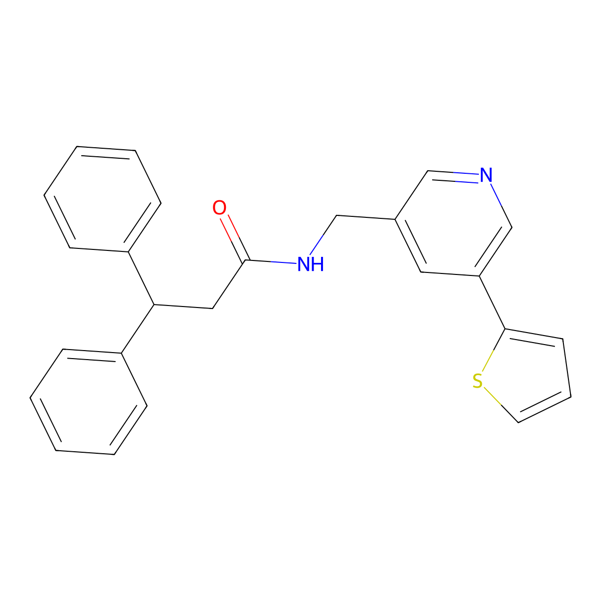 3,3-diphenyl-N-((5-(thiophen-2-yl)pyridin-3-yl)methyl)propanamide molecular structure, CAS 2034596-59-1