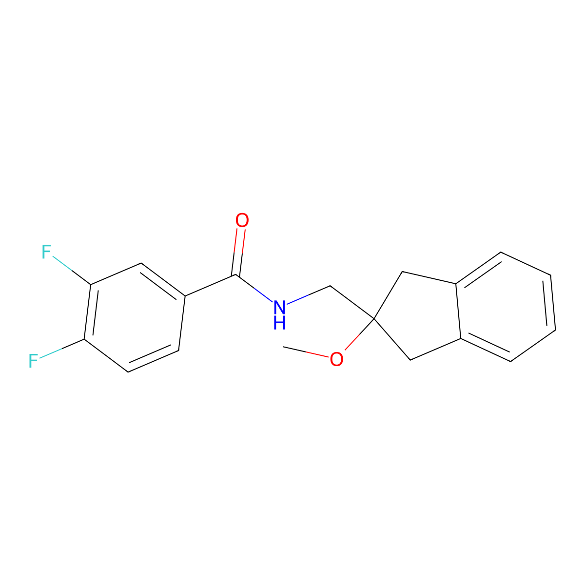 3,4-difluoro-N-[(2-methoxy-2,3-dihydro-1H-inden-2-yl)methyl]benzamide molecular structure, CAS 2034596-62-6