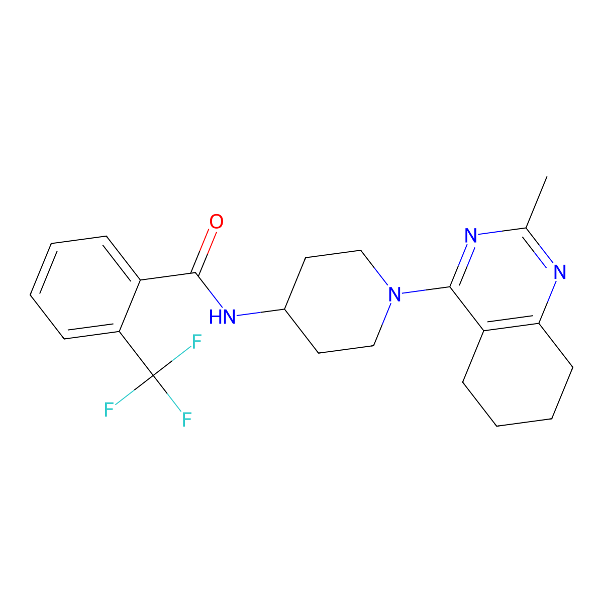 N-[1-(2-methyl-5,6,7,8-tetrahydroquinazolin-4-yl)piperidin-4-yl]-2-(trifluoromethyl)benzamide molecular structure, CAS 2034596-65-9