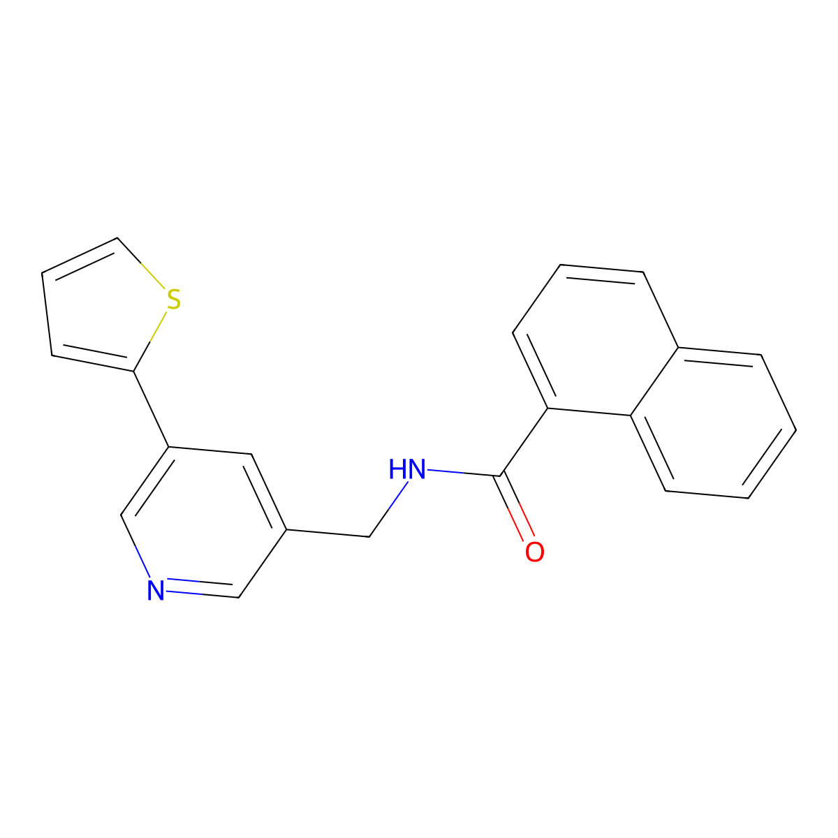 N-((5-(thiophen-2-yl)pyridin-3-yl)methyl)-1-naphthamide molecular structure, CAS 2034596-66-0