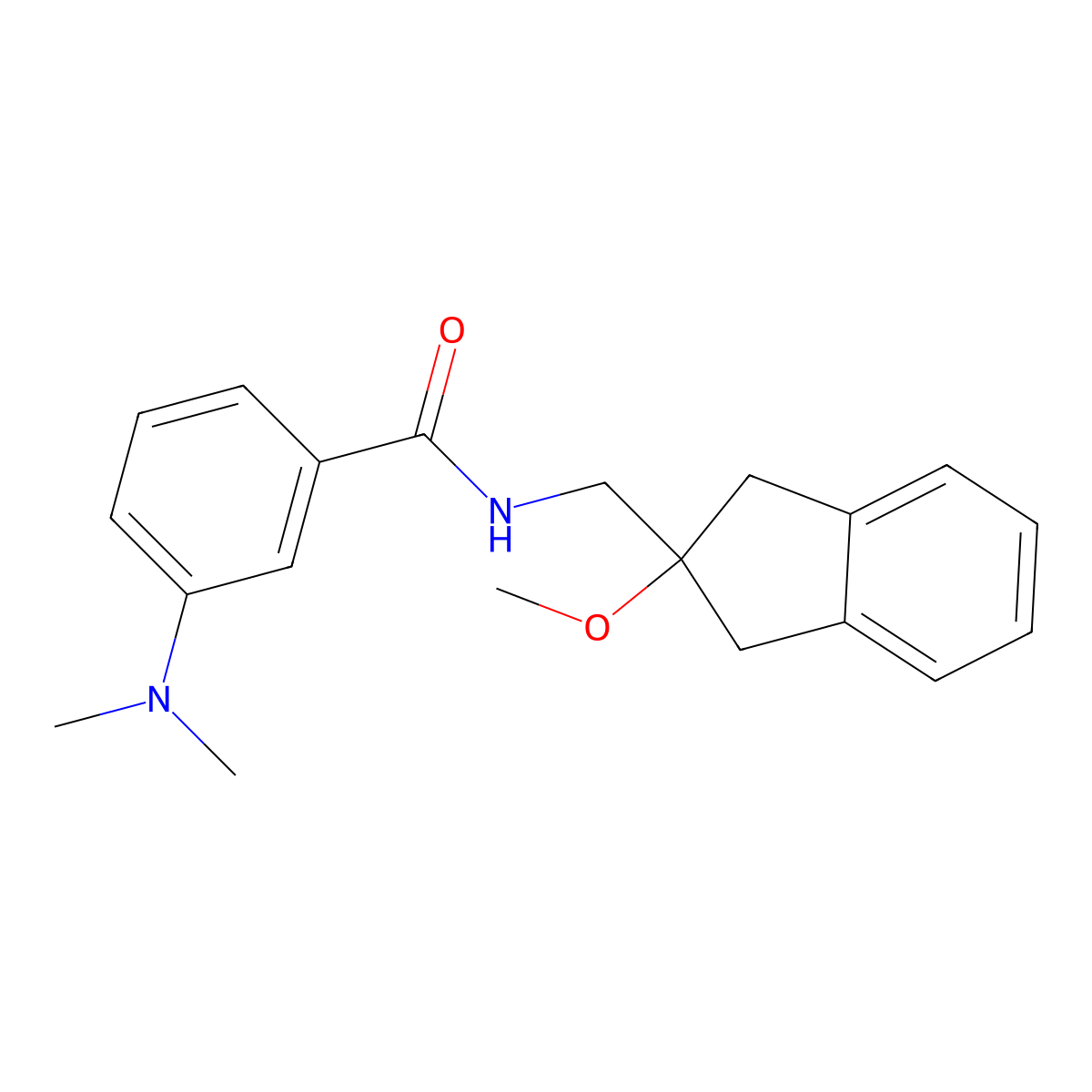 3-(dimethylamino)-N-[(2-methoxy-2,3-dihydro-1H-inden-2-yl)methyl]benzamide molecular structure, CAS 2034596-73-9