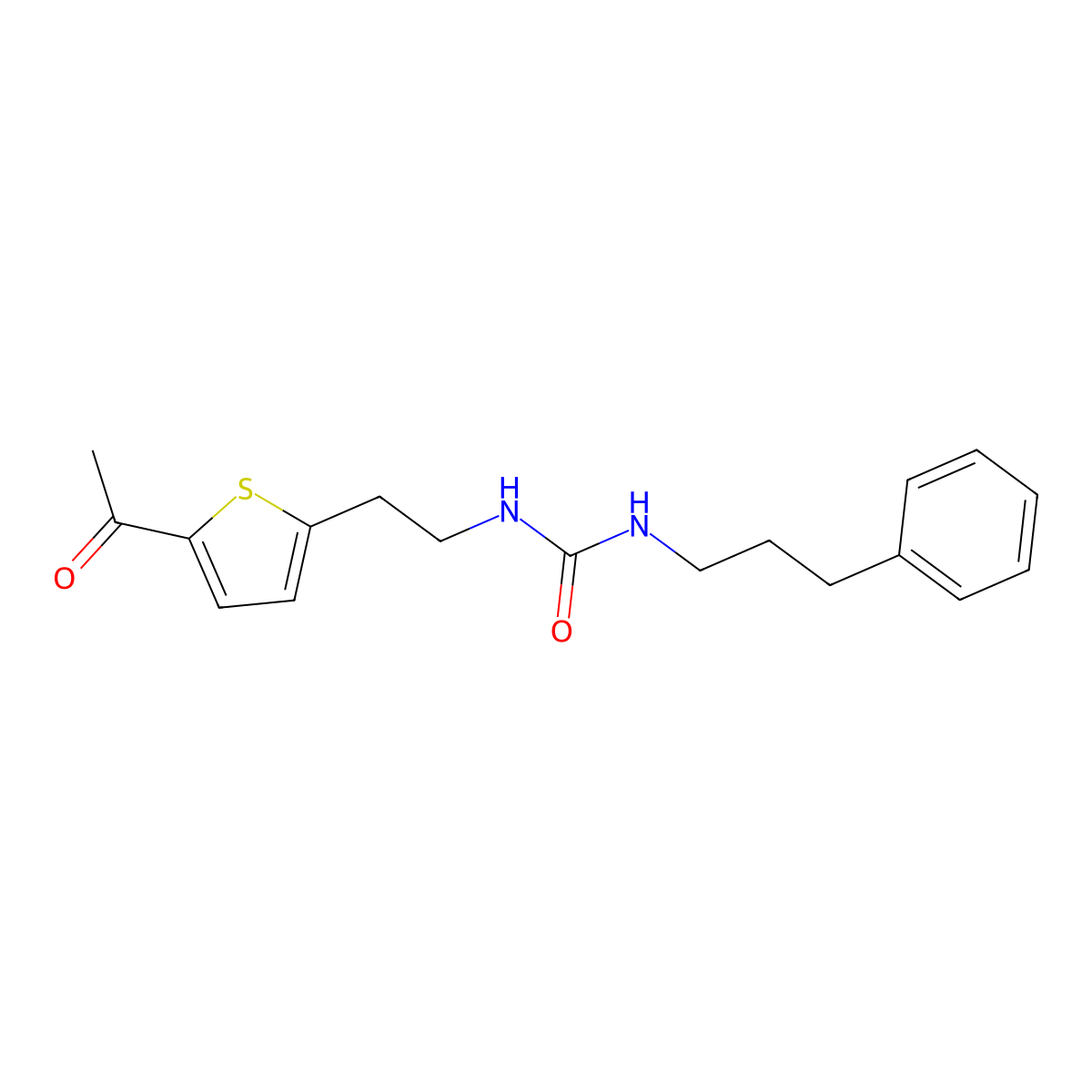 1-(2-(5-Acetylthiophen-2-yl)ethyl)-3-(3-phenylpropyl)urea molecular structure, CAS 2034596-99-9