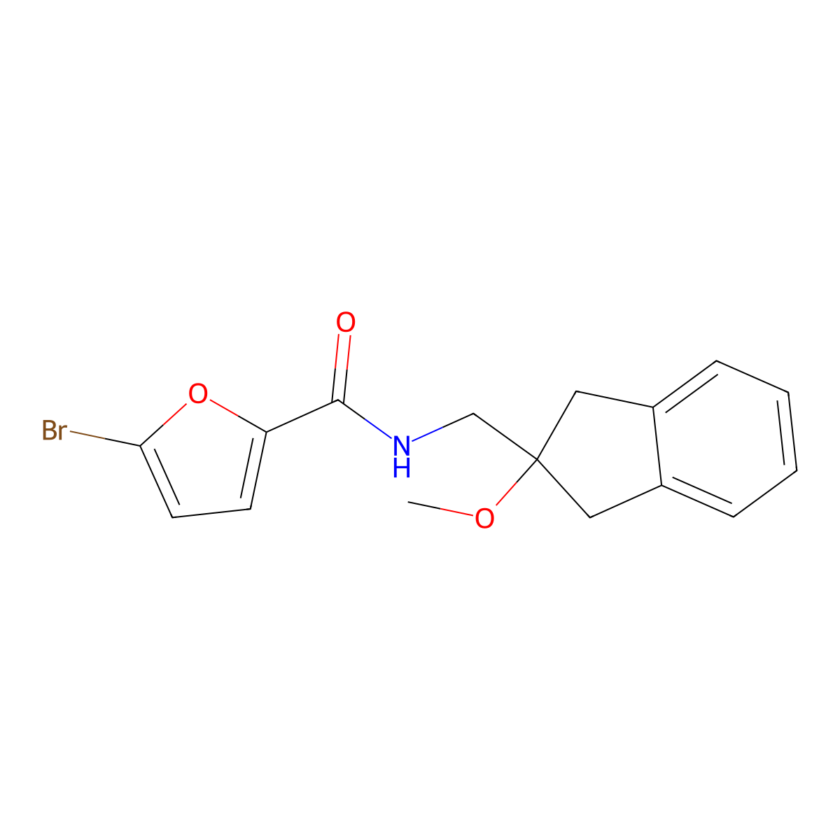 5-bromo-N-((2-methoxy-2,3-dihydro-1H-inden-2-yl)methyl)furan-2-carboxamide molecular structure, CAS 2034597-13-0