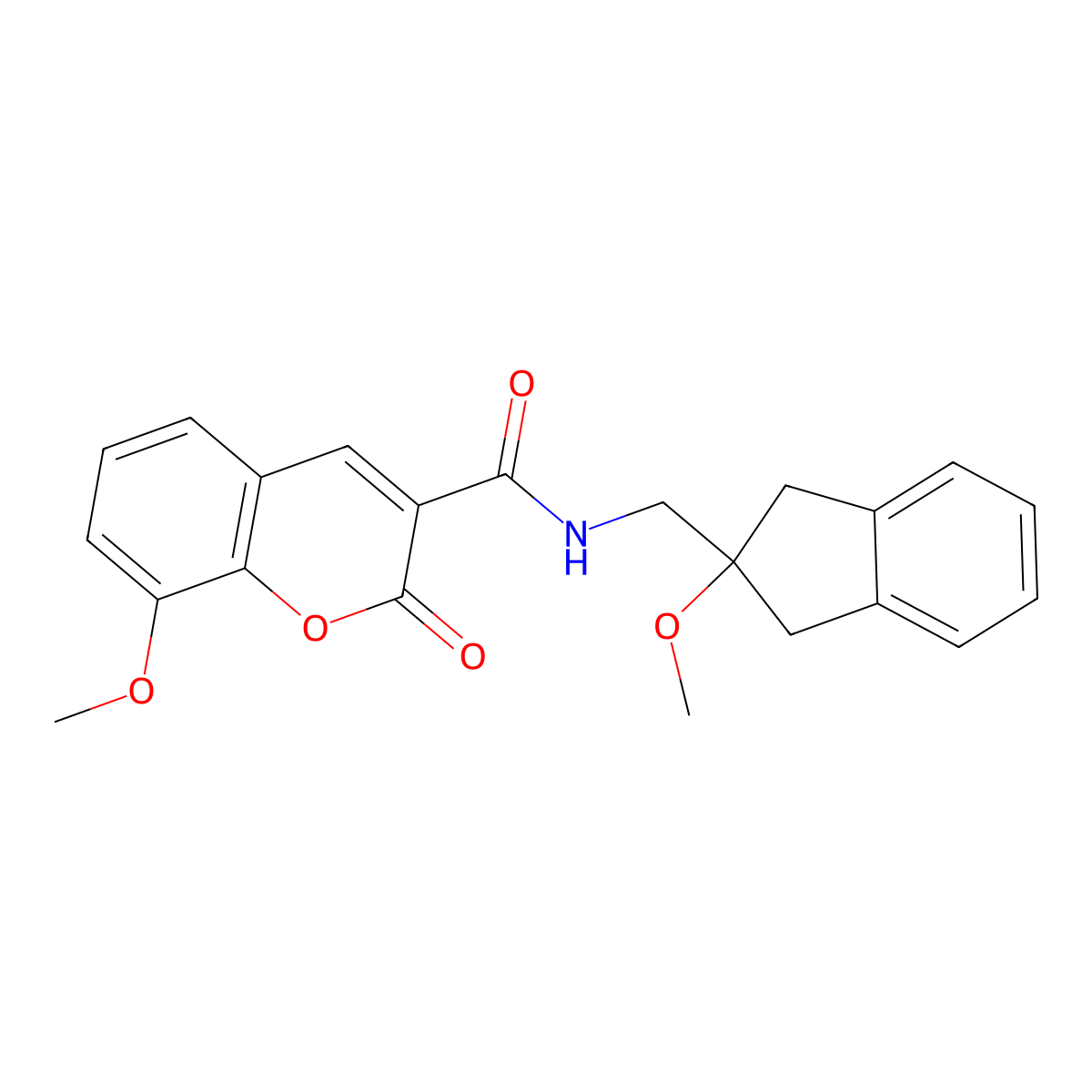 8-methoxy-N-[(2-methoxy-2,3-dihydro-1H-inden-2-yl)methyl]-2-oxo-2H-chromene-3-carboxamide molecular structure, CAS 2034597-17-4