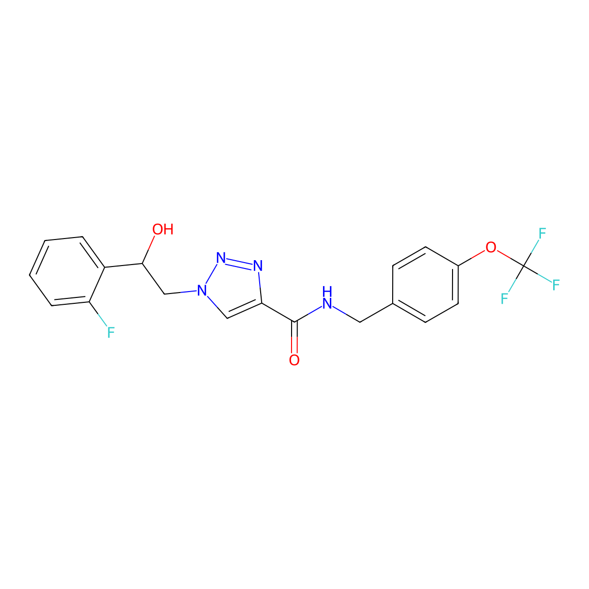 1-(2-(2-fluorophenyl)-2-hydroxyethyl)-N-(4-(trifluoromethoxy)benzyl)-1H-1,2,3-triazole-4-carboxamide molecular structure, CAS 2034597-22-1