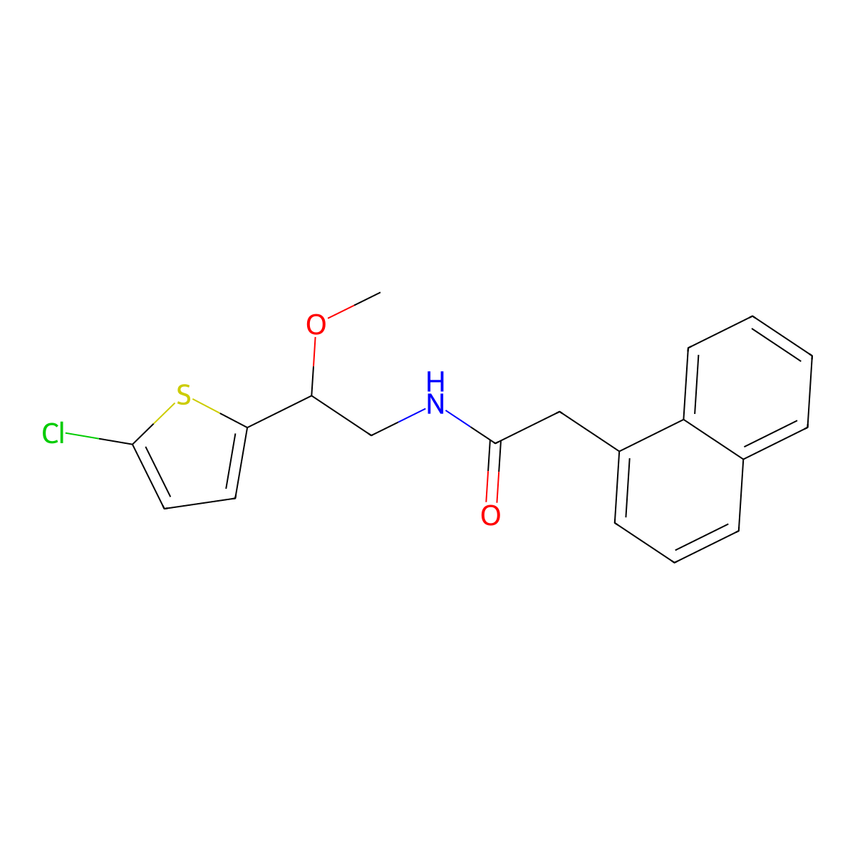 N-[2-(5-chlorothiophen-2-yl)-2-methoxyethyl]-2-(naphthalen-1-yl)acetamide molecular structure, CAS 2034597-47-0