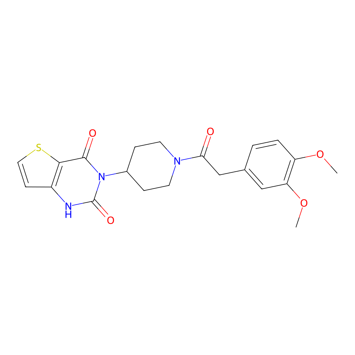 3-(1-(2-(3,4-dimethoxyphenyl)acetyl)piperidin-4-yl)thieno[3,2-d]pyrimidine-2,4(1H,3H)-dione molecular structure, CAS 2034597-52-7