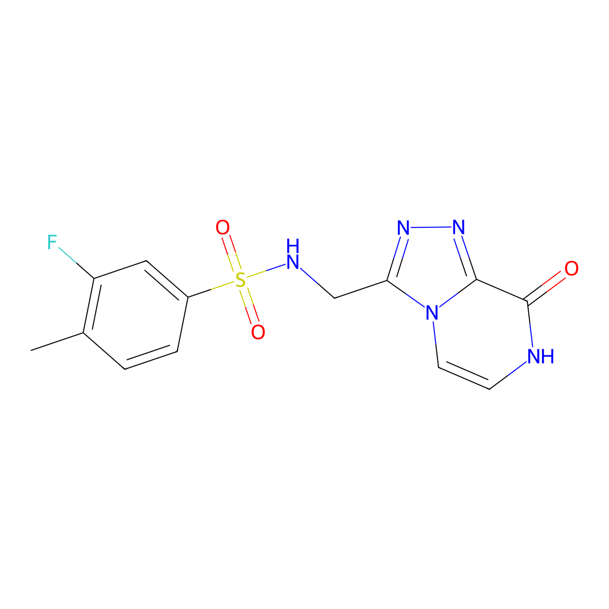 3-fluoro-N-((8-hydroxy-[1,2,4]triazolo[4,3-a]pyrazin-3-yl)methyl)-4-methylbenzenesulfonamide molecular structure, CAS 2034597-64-1