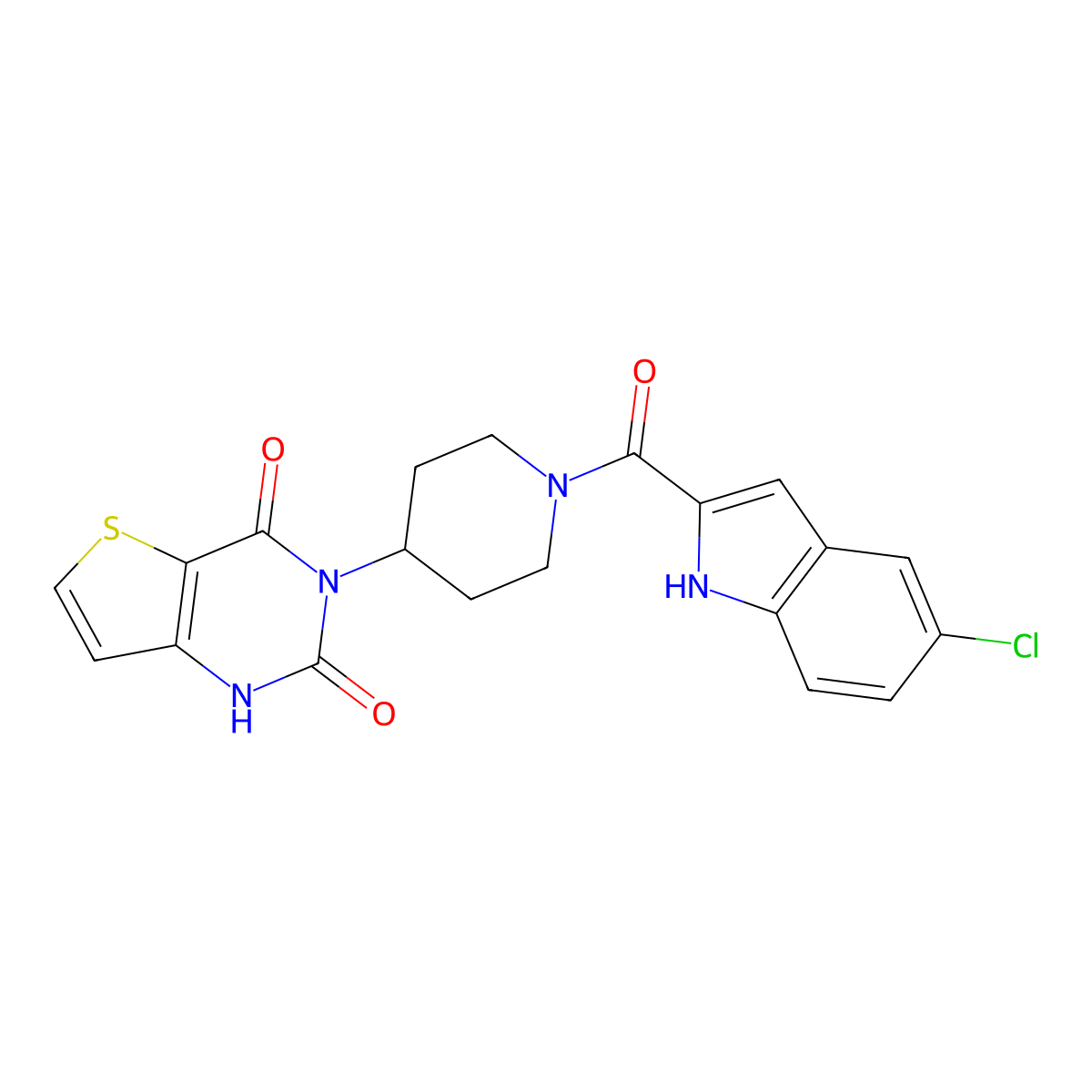 3-(1-(5-chloro-1H-indole-2-carbonyl)piperidin-4-yl)thieno[3,2-d]pyrimidine-2,4(1H,3H)-dione molecular structure, CAS 2034597-70-9