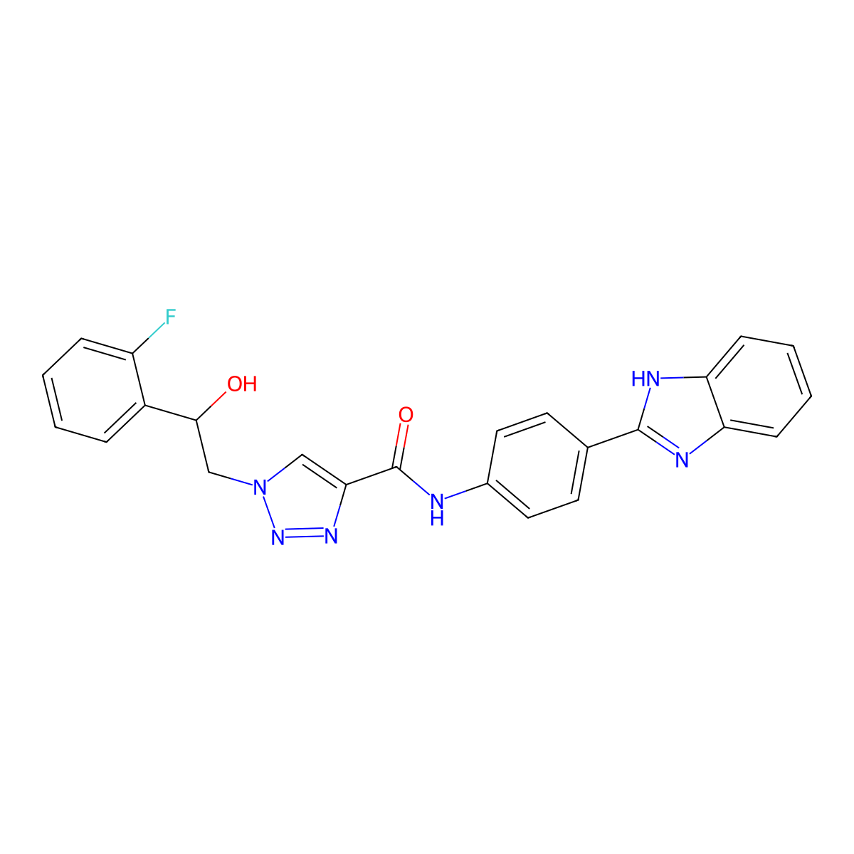 N-(4-(1H-benzo[d]imidazol-2-yl)phenyl)-1-(2-(2-fluorophenyl)-2-hydroxyethyl)-1H-1,2,3-triazole-4-carboxamide molecular structure, CAS 2034597-89-0