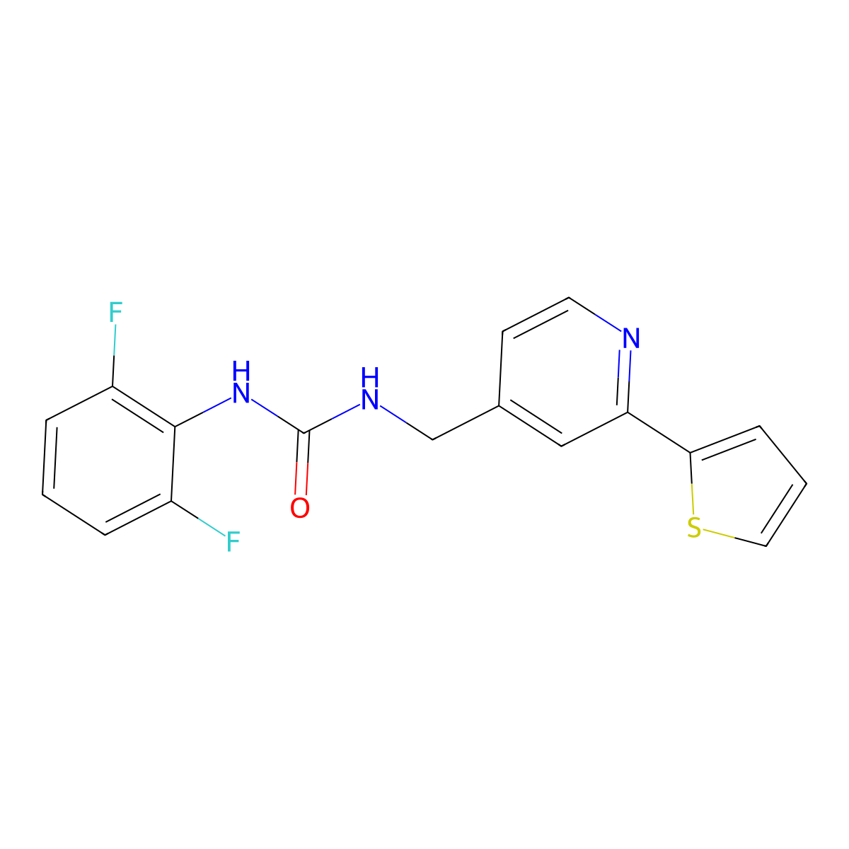 1-(2,6-Difluorophenyl)-3-{[2-(thiophen-2-yl)pyridin-4-yl]methyl}urea molecular structure, CAS 2034597-93-6