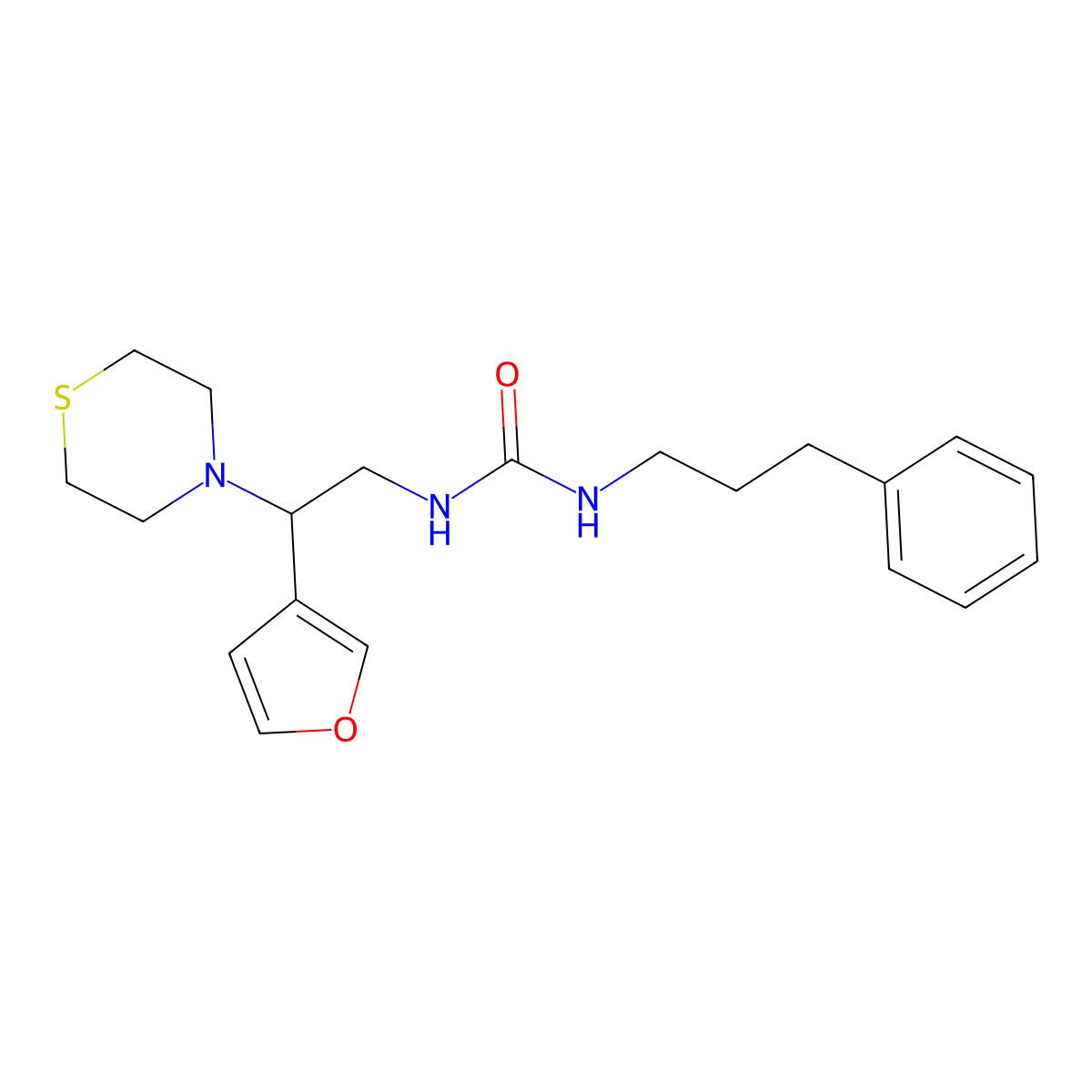 1-(2-(Furan-3-yl)-2-thiomorpholinoethyl)-3-(3-phenylpropyl)urea molecular structure, CAS 2034597-98-1