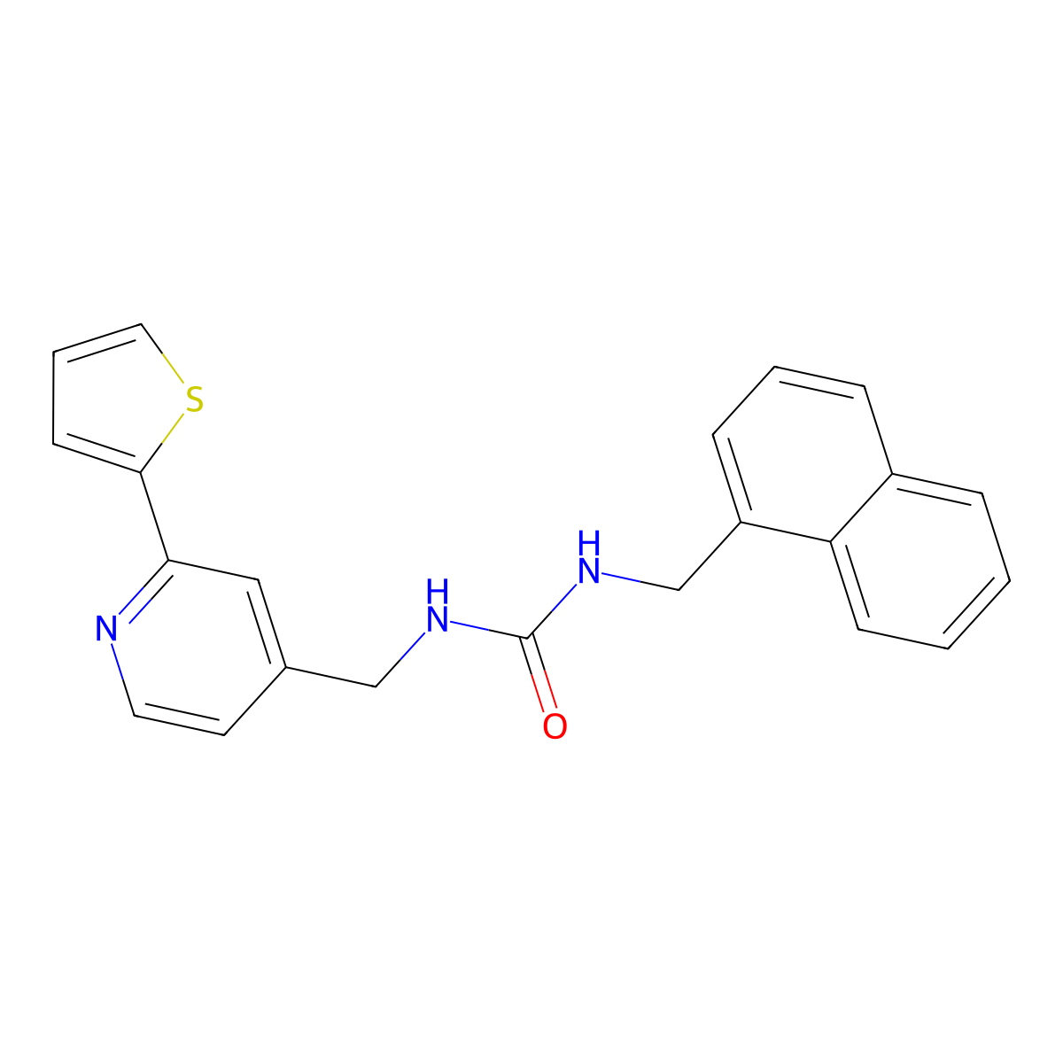 1-(Naphthalen-1-ylmethyl)-3-((2-(thiophen-2-yl)pyridin-4-yl)methyl)urea molecular structure, CAS 2034598-05-3