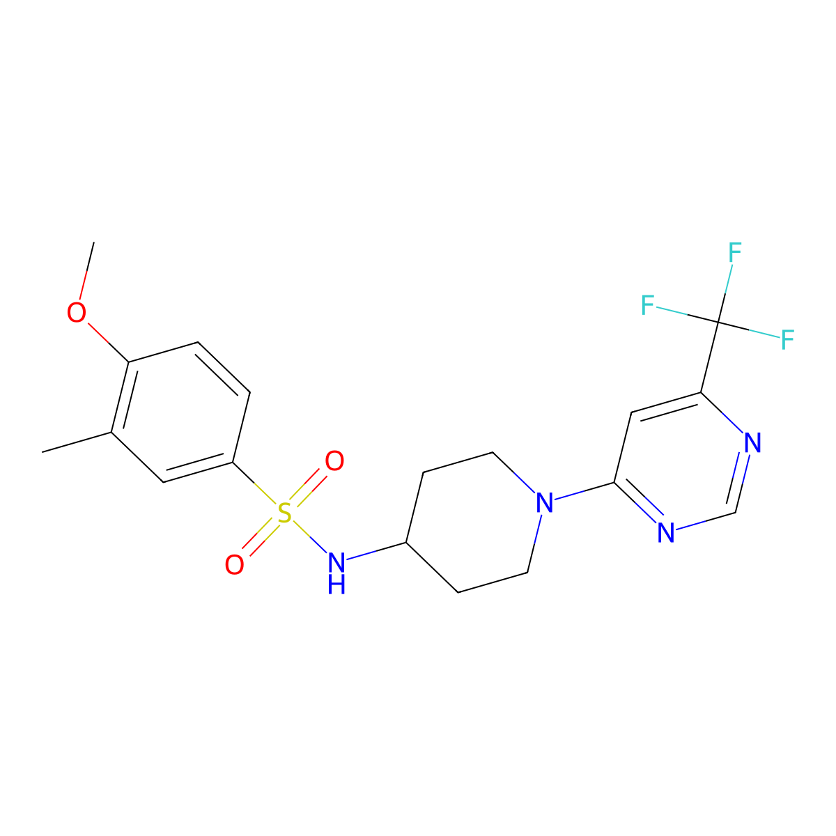 4-methoxy-3-methyl-N-(1-(6-(trifluoromethyl)pyrimidin-4-yl)piperidin-4-yl)benzenesulfonamide molecular structure, CAS 2034598-16-6