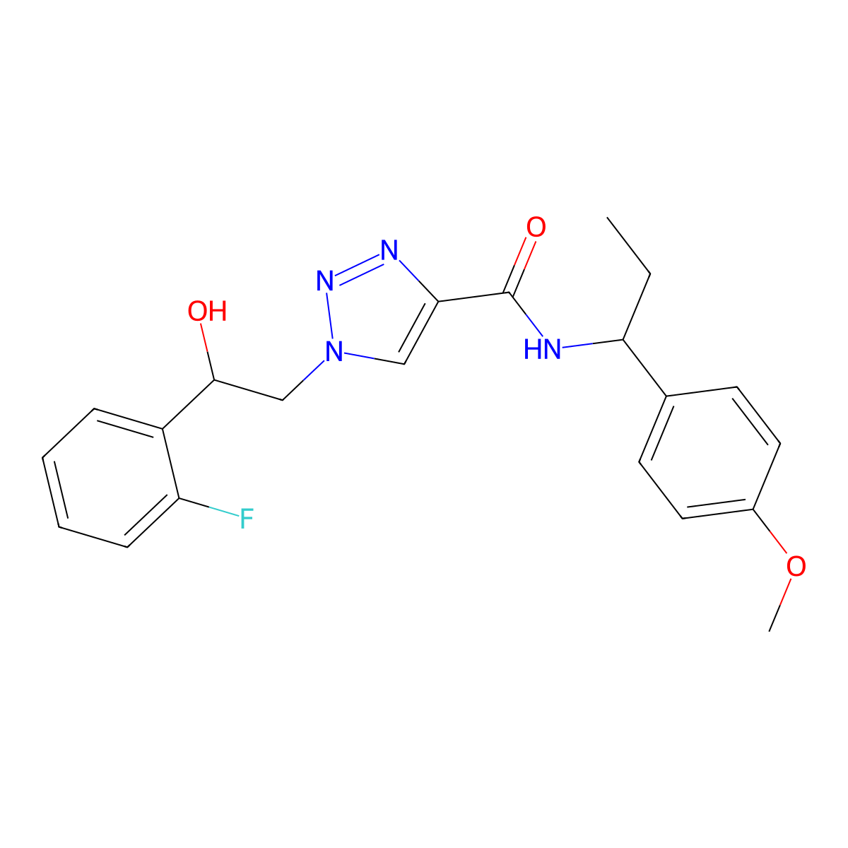 1-[2-(2-fluorophenyl)-2-hydroxyethyl]-N-[1-(4-methoxyphenyl)propyl]-1H-1,2,3-triazole-4-carboxamide molecular structure, CAS 2034598-31-5