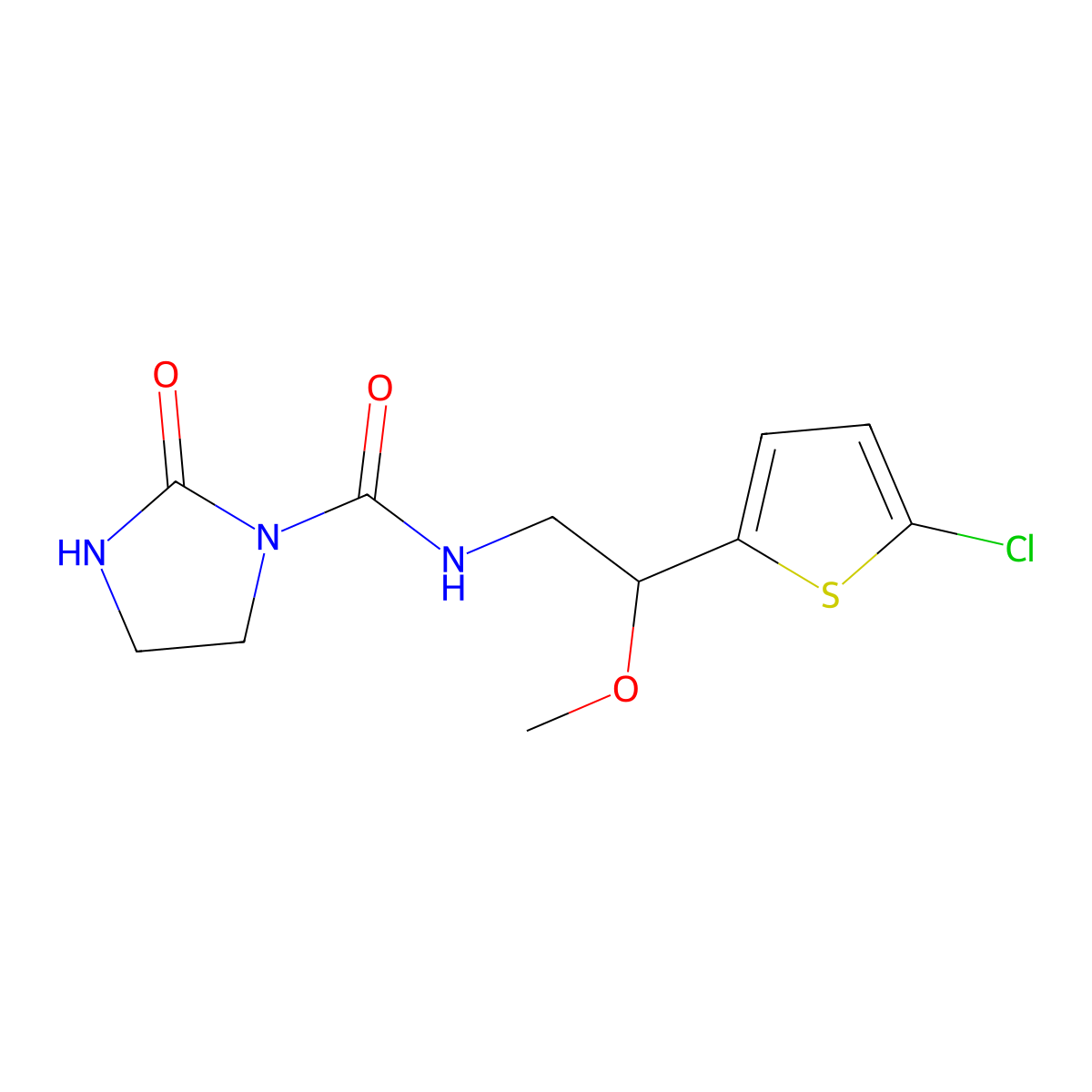 N-[2-(5-chlorothiophen-2-yl)-2-methoxyethyl]-2-oxoimidazolidine-1-carboxamide molecular structure, CAS 2034598-34-8