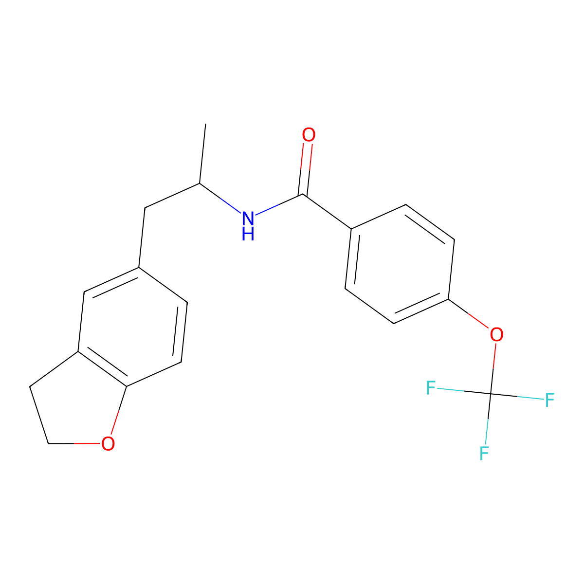 N-(1-(2,3-dihydrobenzofuran-5-yl)propan-2-yl)-4-(trifluoromethoxy)benzamide molecular structure, CAS 2034598-48-4
