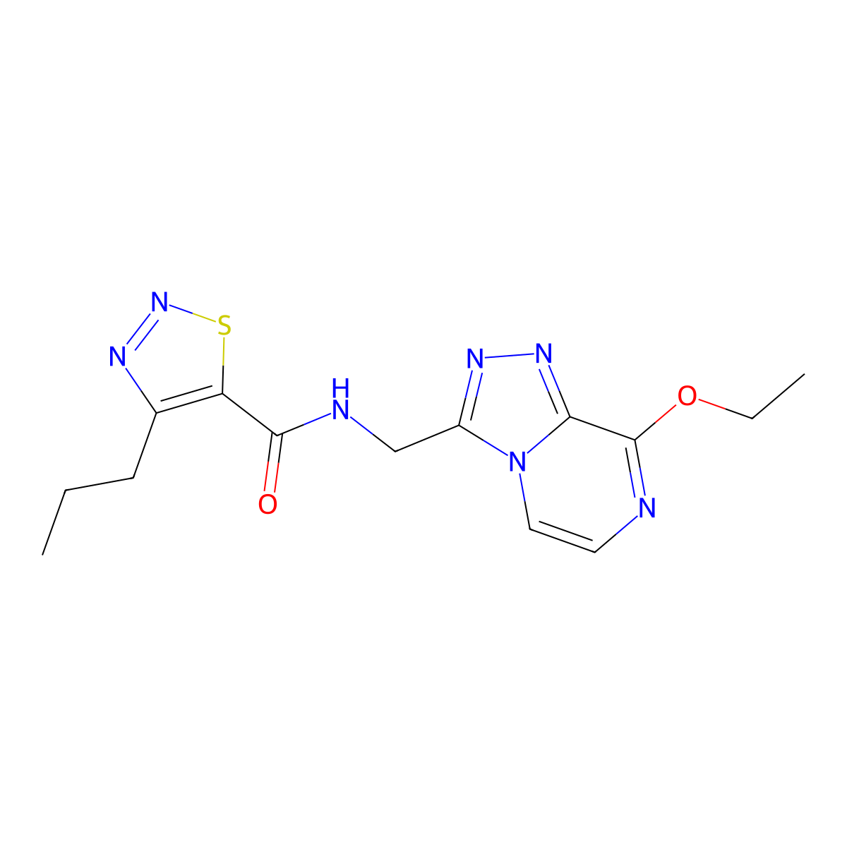 N-({8-ethoxy-[1,2,4]triazolo[4,3-a]pyrazin-3-yl}methyl)-4-propyl-1,2,3-thiadiazole-5-carboxamide molecular structure, CAS 2034599-07-8