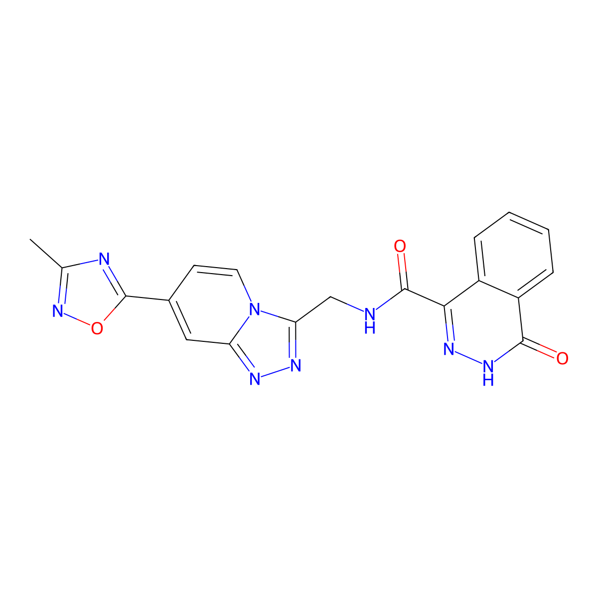 N-((7-(3-methyl-1,2,4-oxadiazol-5-yl)-[1,2,4]triazolo[4,3-a]pyridin-3-yl)methyl)-4-oxo-3,4-dihydrophthalazine-1-carboxamide molecular structure, CAS 2034599-19-2
