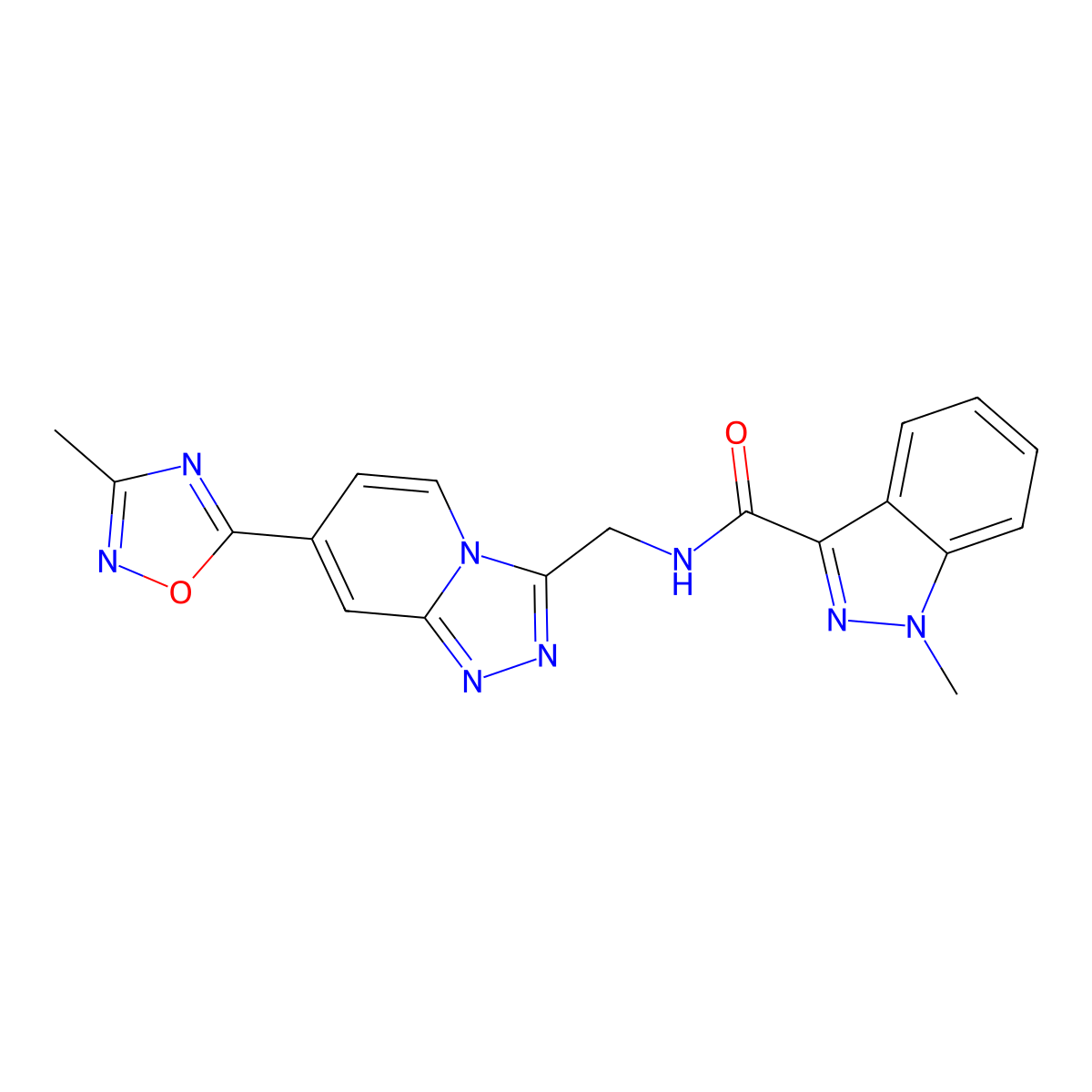 1-methyl-N-{[7-(3-methyl-1,2,4-oxadiazol-5-yl)-[1,2,4]triazolo[4,3-a]pyridin-3-yl]methyl}-1H-indazole-3-carboxamide molecular structure, CAS 2034599-29-4