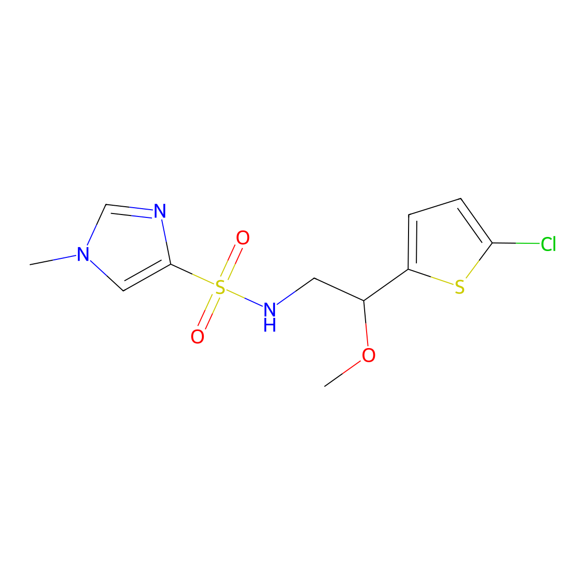N-[2-(5-chlorothiophen-2-yl)-2-methoxyethyl]-1-methyl-1H-imidazole-4-sulfonamide molecular structure, CAS 2034599-32-9