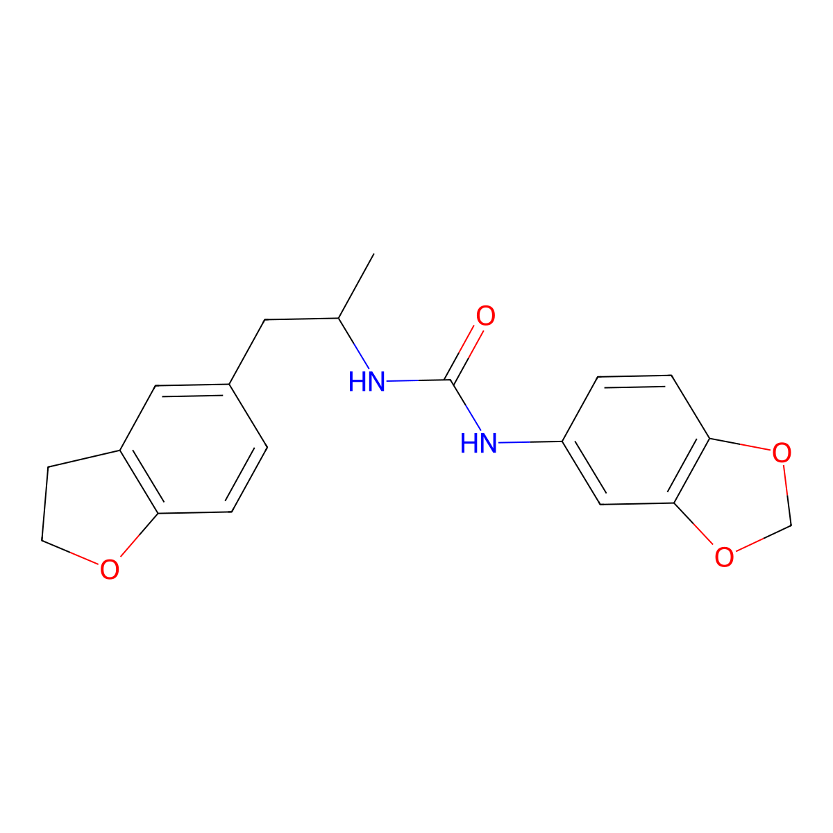 1-(Benzo[d][1,3]dioxol-5-yl)-3-(1-(2,3-dihydrobenzofuran-5-yl)propan-2-yl)urea molecular structure, CAS 2034599-33-0