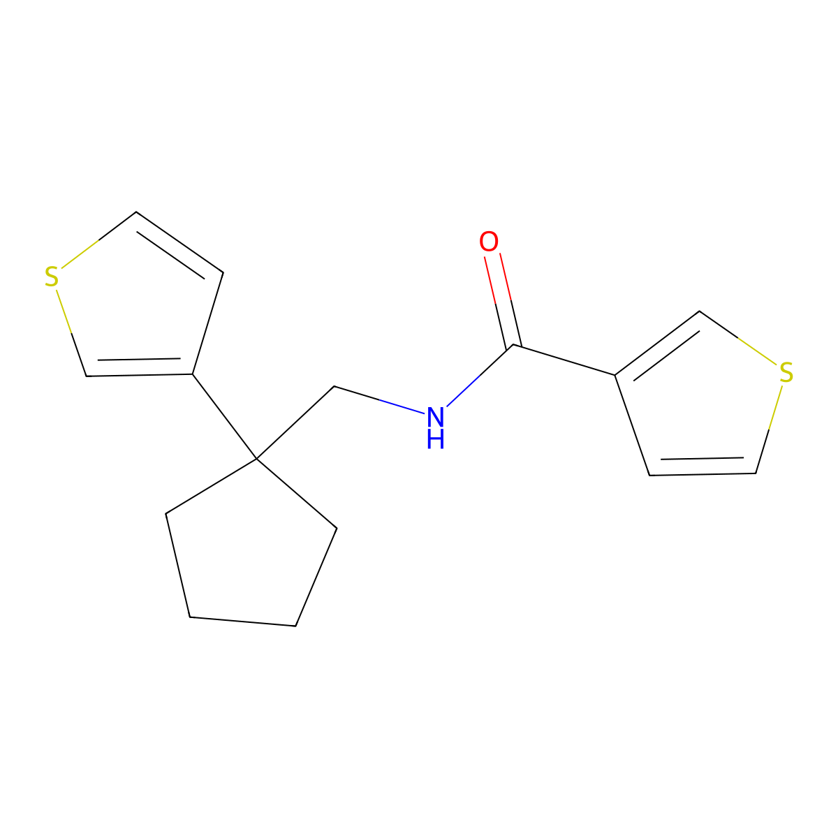 N-{[1-(thiophen-3-yl)cyclopentyl]methyl}thiophene-3-carboxamide molecular structure, CAS 2034599-52-3