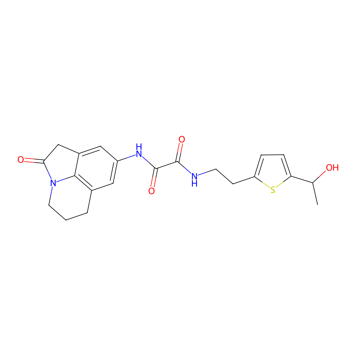 N1-(2-(5-(1-hydroxyethyl)thiophen-2-yl)ethyl)-N2-(2-oxo-2,4,5,6-tetrahydro-1H-pyrrolo[3,2,1-ij]quinolin-8-yl)oxalamide molecular structure, CAS 2034599-56-7