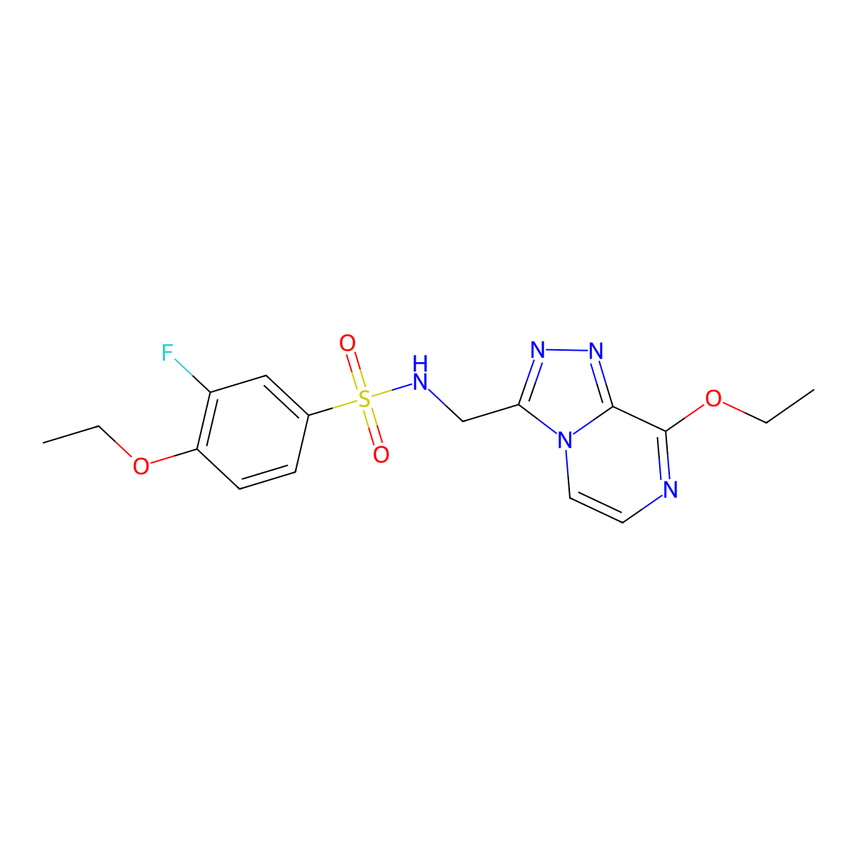 4-ethoxy-N-((8-ethoxy-[1,2,4]triazolo[4,3-a]pyrazin-3-yl)methyl)-3-fluorobenzenesulfonamide molecular structure, CAS 2034599-81-8