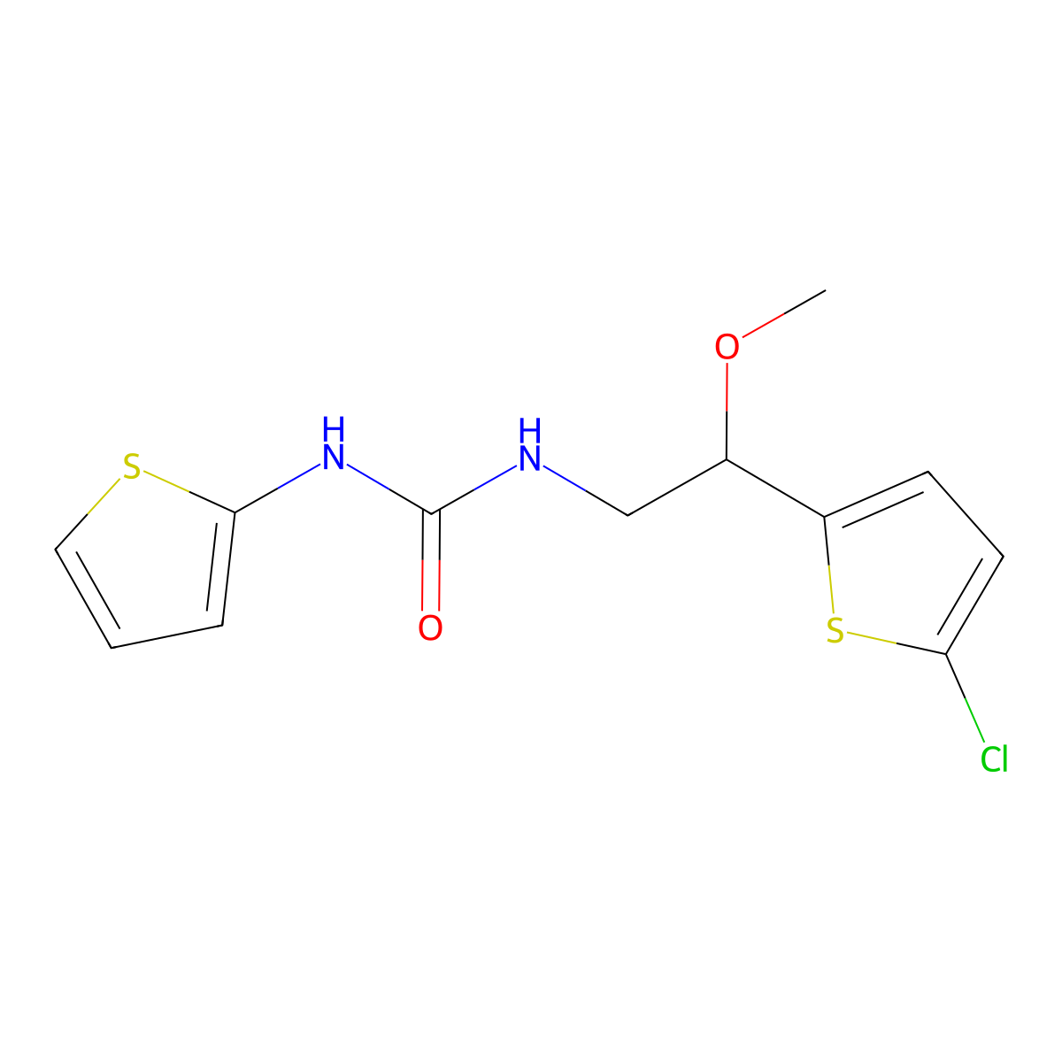 1-(2-(5-Chlorothiophen-2-yl)-2-methoxyethyl)-3-(thiophen-2-yl)urea molecular structure, CAS 2034599-82-9