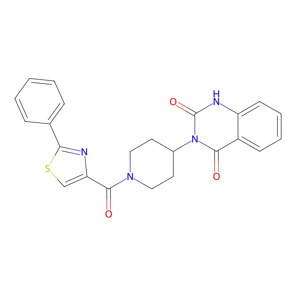 3-(1-(2-phenylthiazole-4-carbonyl)piperidin-4-yl)quinazoline-2,4(1H,3H)-dione molecular structure, CAS 2034600-08-1