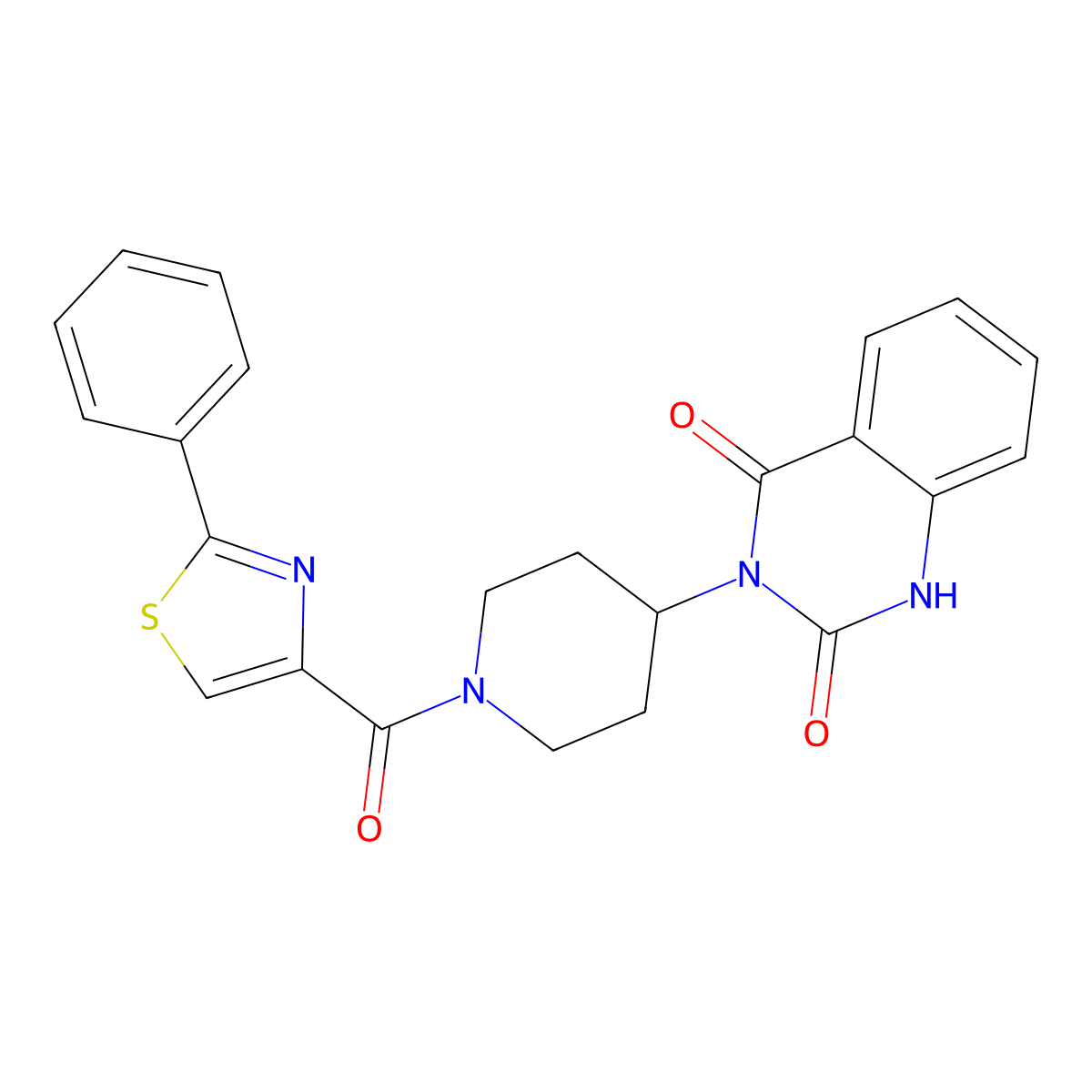3-(1-(2-phenylthiazole-4-carbonyl)piperidin-4-yl)quinazoline-2,4(1H,3H)-dione molecular structure, CAS 2034600-08-1