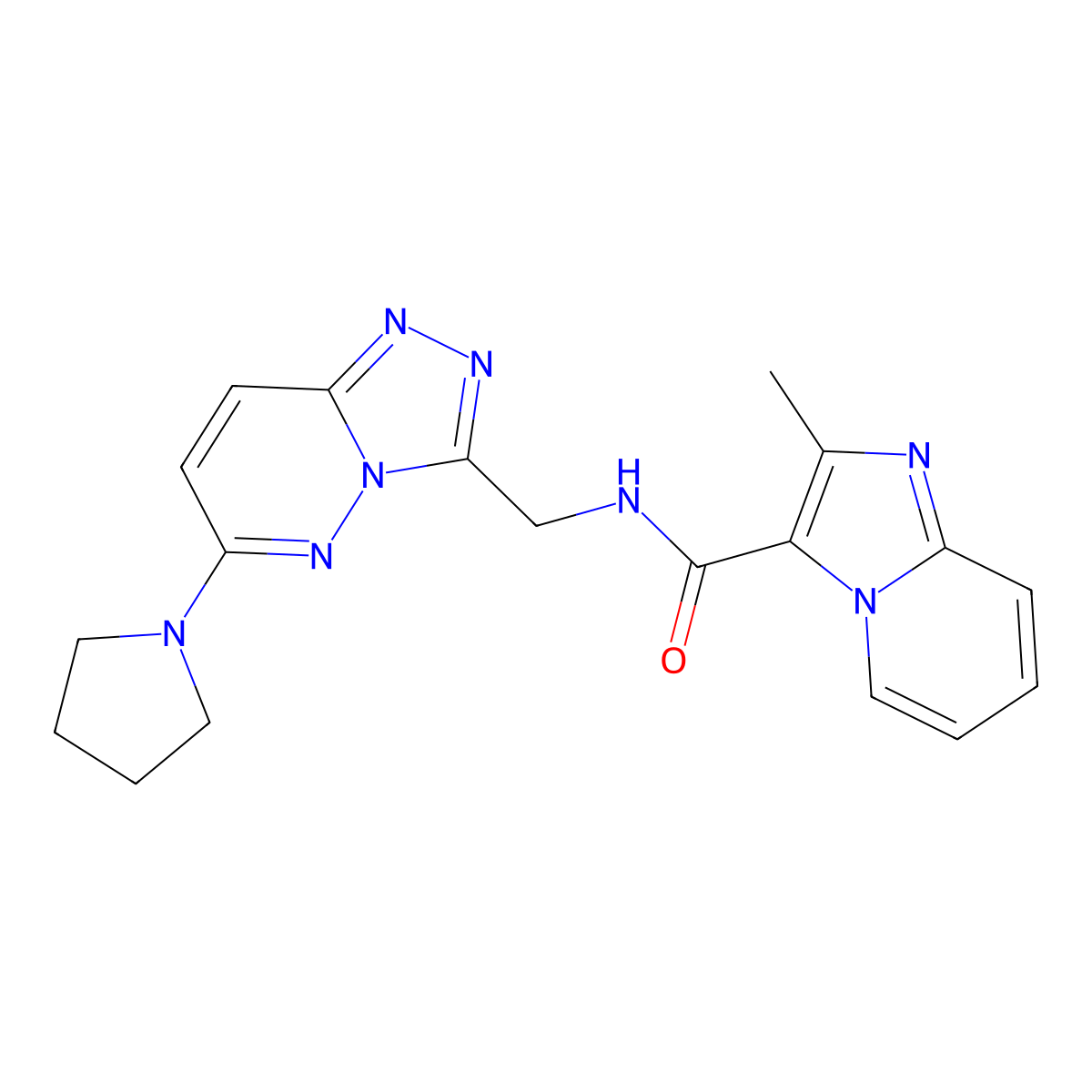 2-methyl-N-{[6-(pyrrolidin-1-yl)-[1,2,4]triazolo[4,3-b]pyridazin-3-yl]methyl}imidazo[1,2-a]pyridine-3-carboxamide molecular structure, CAS 2034600-14-9
