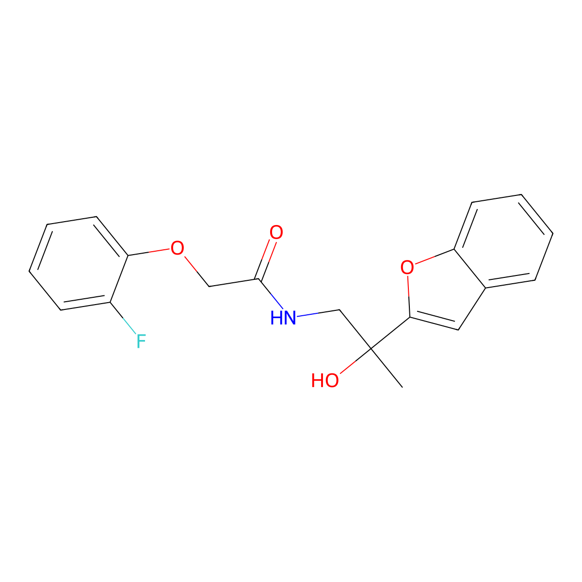 N-(2-(benzofuran-2-yl)-2-hydroxypropyl)-2-(2-fluorophenoxy)acetamide molecular structure, CAS 2034600-17-2