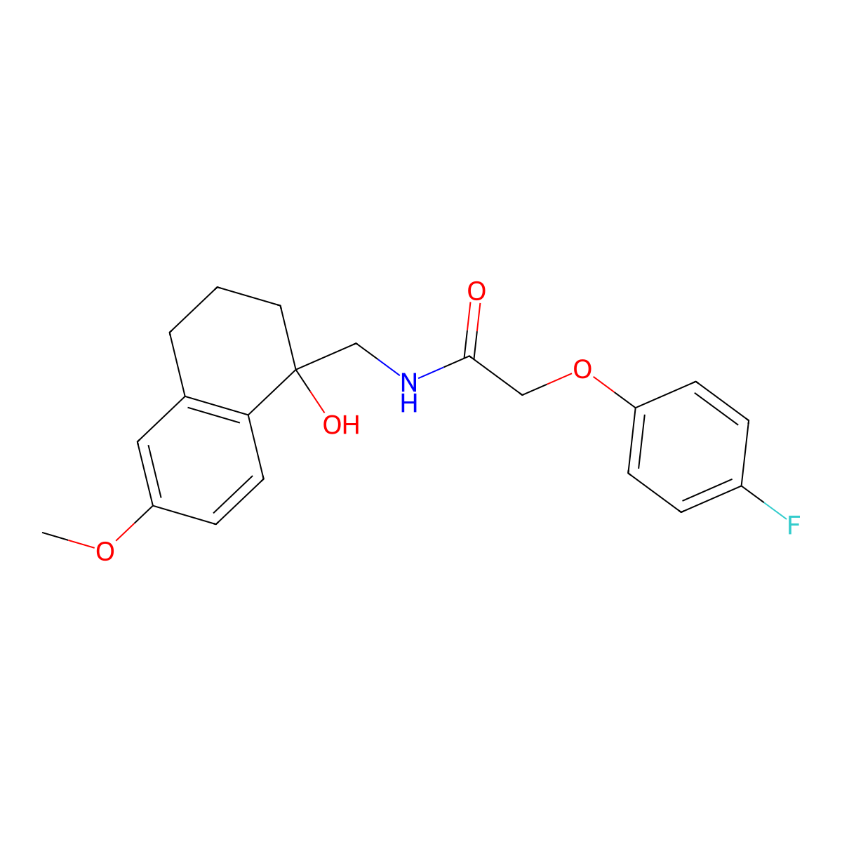 2-(4-fluorophenoxy)-N-[(1-hydroxy-6-methoxy-1,2,3,4-tetrahydronaphthalen-1-yl)methyl]acetamide molecular structure, CAS 2034600-29-6