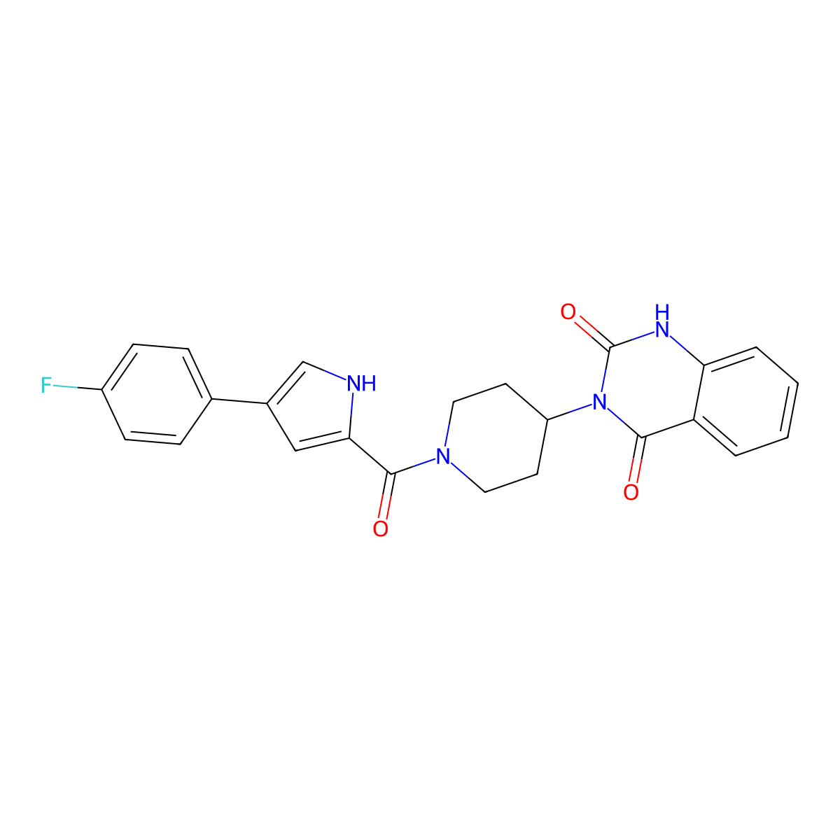 3-(1-(4-(4-fluorophenyl)-1H-pyrrole-2-carbonyl)piperidin-4-yl)quinazoline-2,4(1H,3H)-dione molecular structure, CAS 2034600-31-0