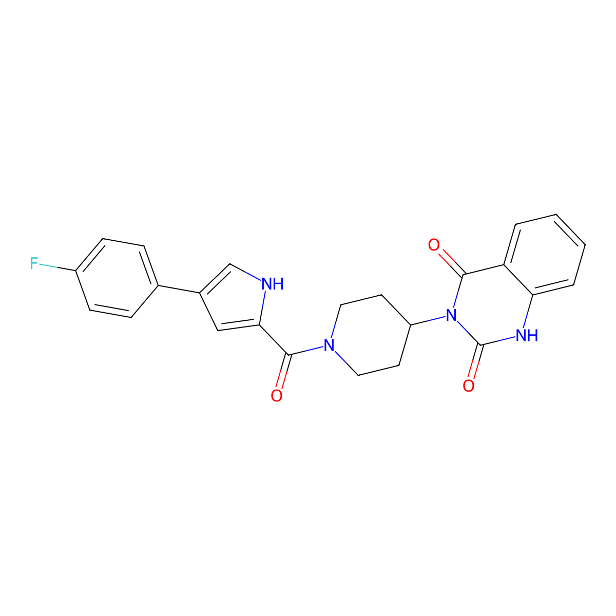3-(1-(4-(4-fluorophenyl)-1H-pyrrole-2-carbonyl)piperidin-4-yl)quinazoline-2,4(1H,3H)-dione molecular structure, CAS 2034600-31-0