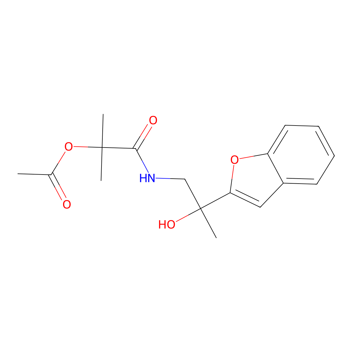 1-((2-(Benzofuran-2-yl)-2-hydroxypropyl)amino)-2-methyl-1-oxopropan-2-yl acetate molecular structure, CAS 2034600-60-5