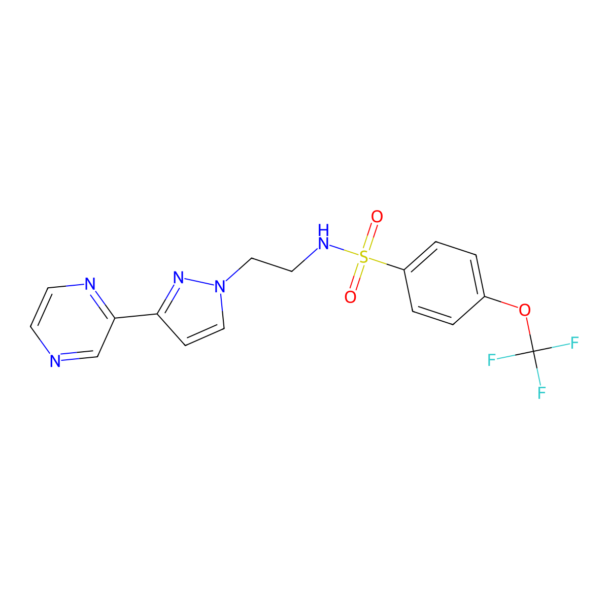 N-(2-(3-(pyrazin-2-yl)-1H-pyrazol-1-yl)ethyl)-4-(trifluoromethoxy)benzenesulfonamide molecular structure, CAS 2034600-70-7