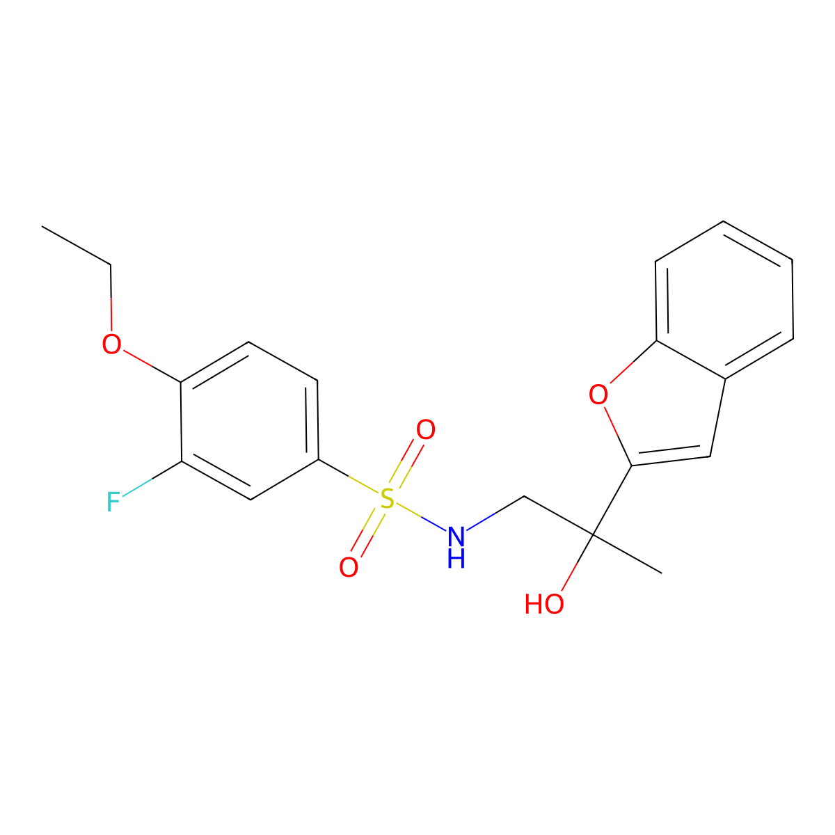 N-(2-(benzofuran-2-yl)-2-hydroxypropyl)-4-ethoxy-3-fluorobenzenesulfonamide molecular structure, CAS 2034600-95-6