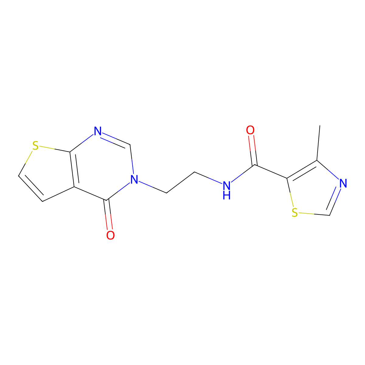 4-methyl-N-(2-(4-oxothieno[2,3-d]pyrimidin-3(4H)-yl)ethyl)thiazole-5-carboxamide molecular structure, CAS 2034601-10-8