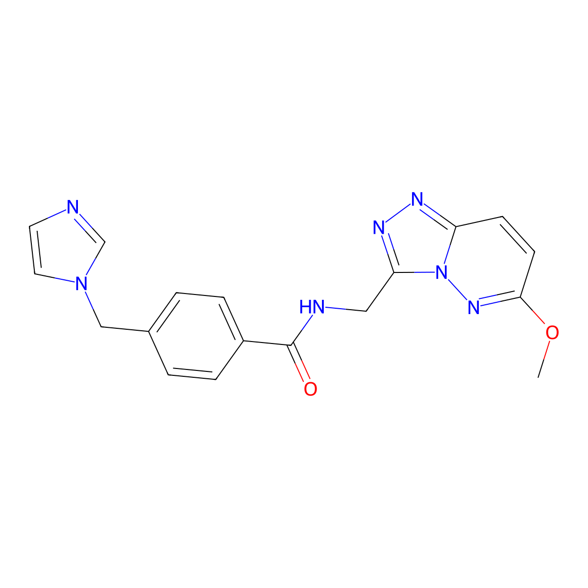 4-[(1H-imidazol-1-yl)methyl]-N-({6-methoxy-[1,2,4]triazolo[4,3-b]pyridazin-3-yl}methyl)benzamide molecular structure, CAS 2034601-20-0