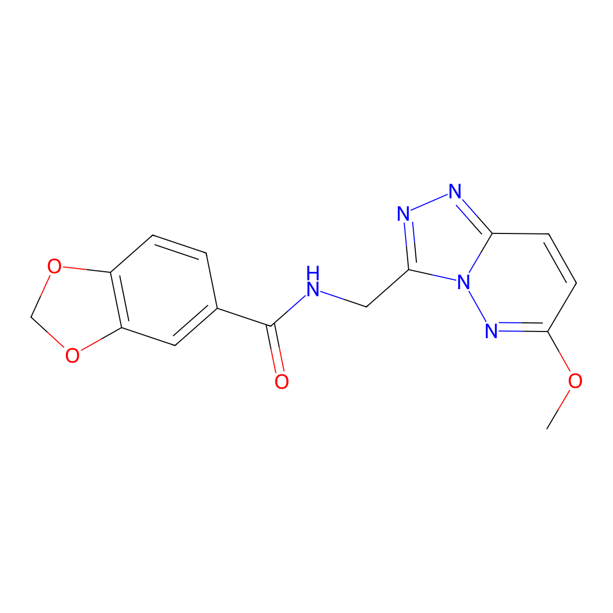 N-((6-methoxy-[1,2,4]triazolo[4,3-b]pyridazin-3-yl)methyl)benzo[d][1,3]dioxole-5-carboxamide molecular structure, CAS 2034601-35-7