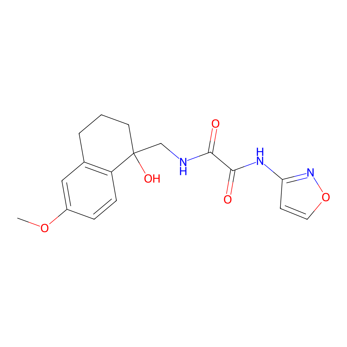 N1-((1-hydroxy-6-methoxy-1,2,3,4-tetrahydronaphthalen-1-yl)methyl)-N2-(isoxazol-3-yl)oxalamide molecular structure, CAS 2034601-37-9