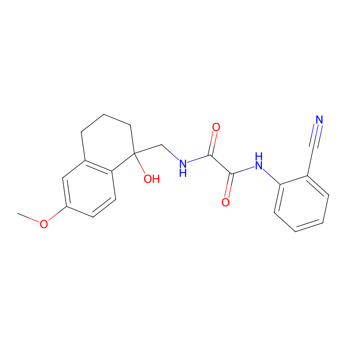 N1-(2-cyanophenyl)-N2-((1-hydroxy-6-methoxy-1,2,3,4-tetrahydronaphthalen-1-yl)methyl)oxalamide molecular structure, CAS 2034601-39-1