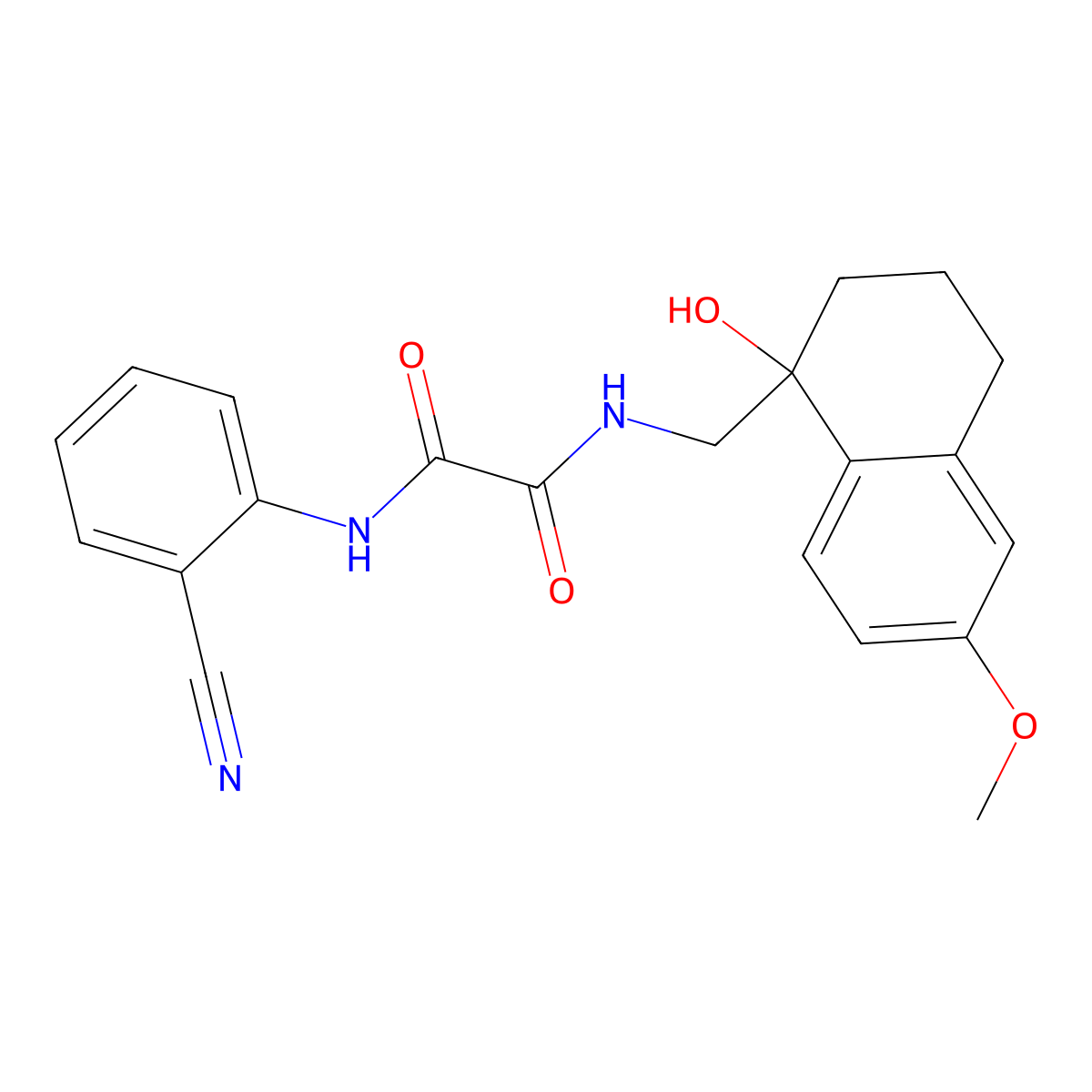 N1-(2-cyanophenyl)-N2-((1-hydroxy-6-methoxy-1,2,3,4-tetrahydronaphthalen-1-yl)methyl)oxalamide molecular structure, CAS 2034601-39-1