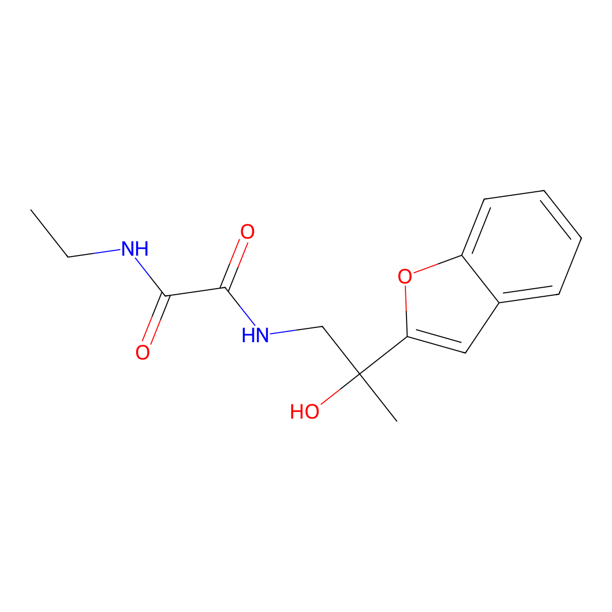 N1-(2-(benzofuran-2-yl)-2-hydroxypropyl)-N2-ethyloxalamide molecular structure, CAS 2034601-45-9