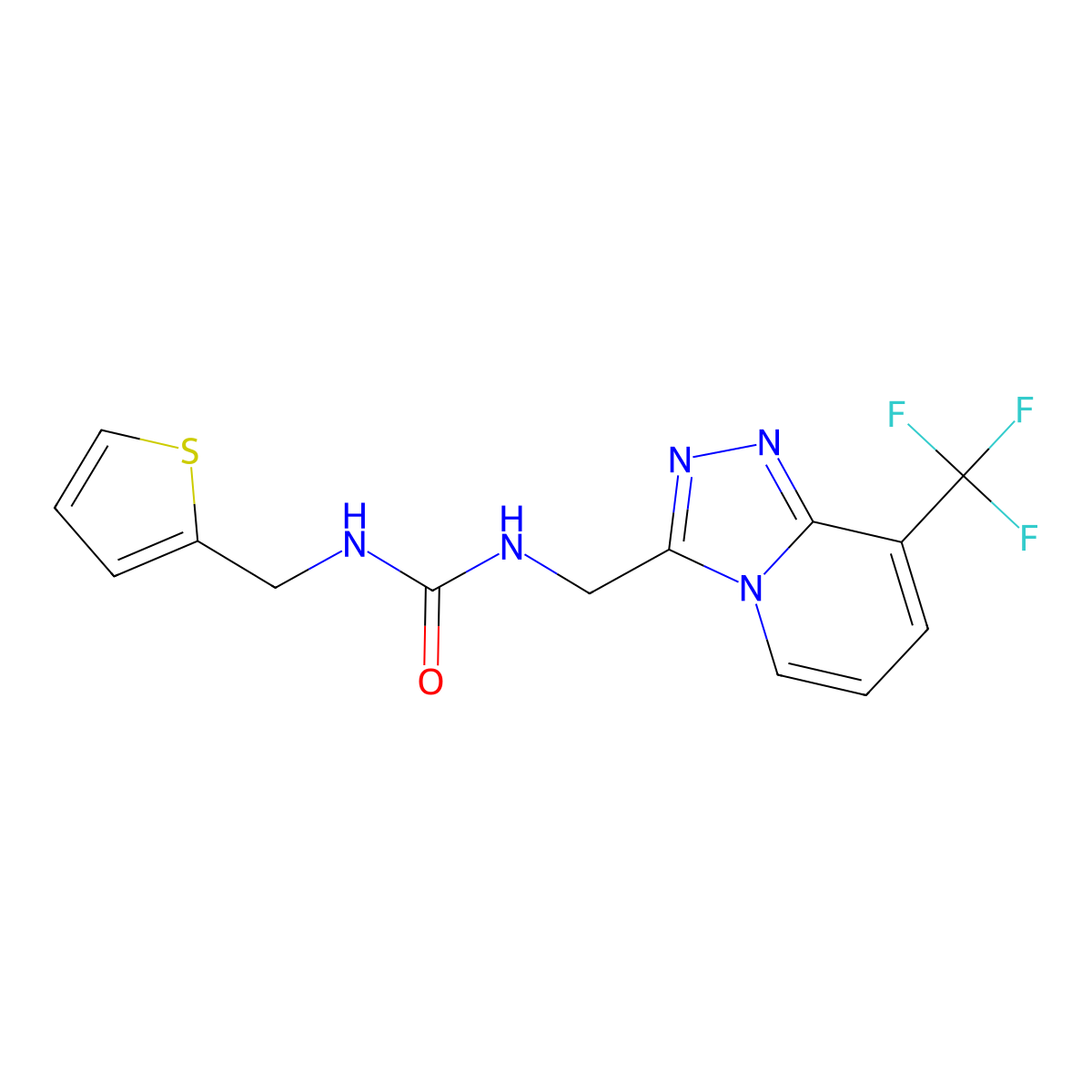 1-(Thiophen-2-ylmethyl)-3-((8-(trifluoromethyl)-[1,2,4]triazolo[4,3-a]pyridin-3-yl)methyl)urea molecular structure, CAS 2034601-66-4