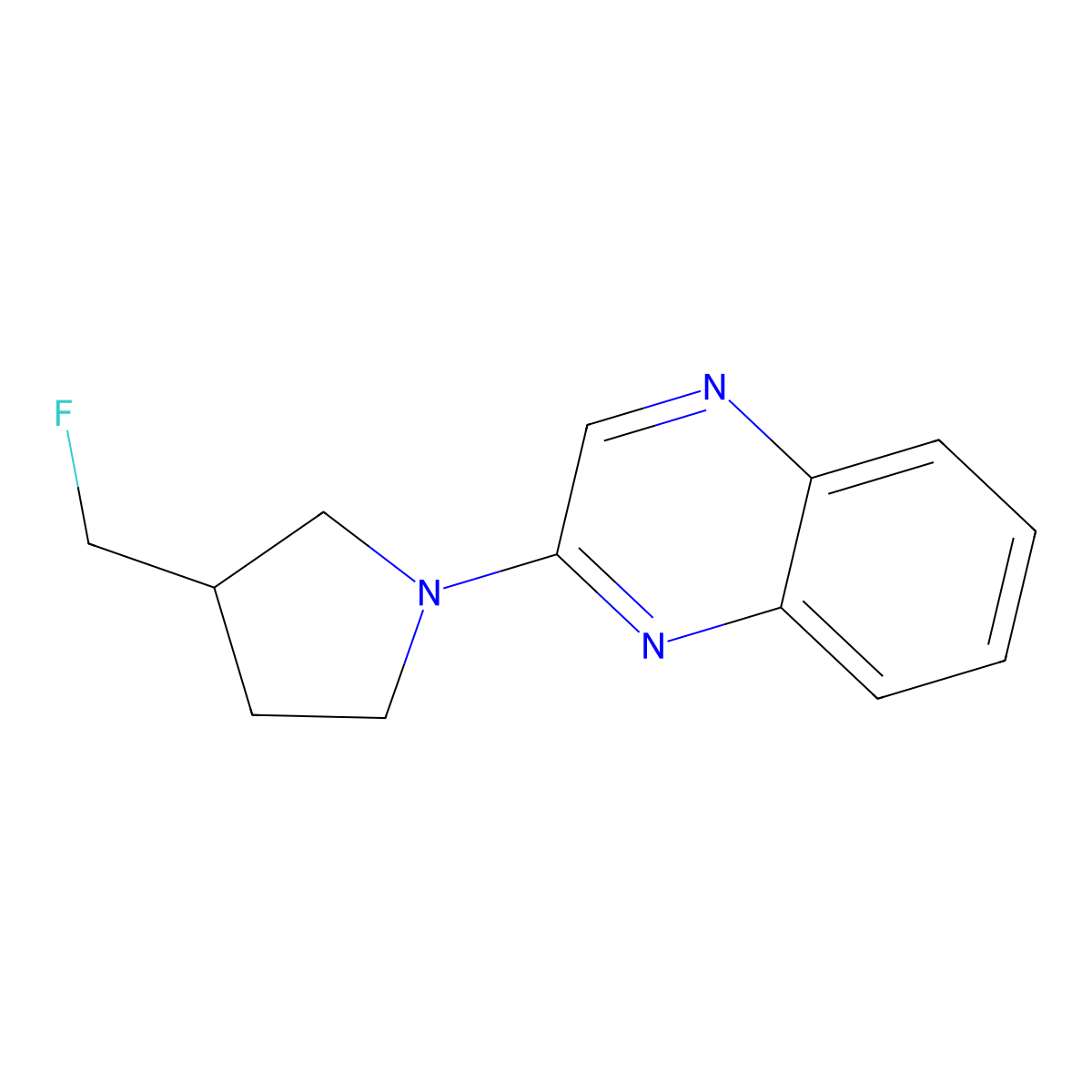 2-[3-(Fluoromethyl)pyrrolidin-1-yl]quinoxaline molecular structure, CAS 2034601-97-1
